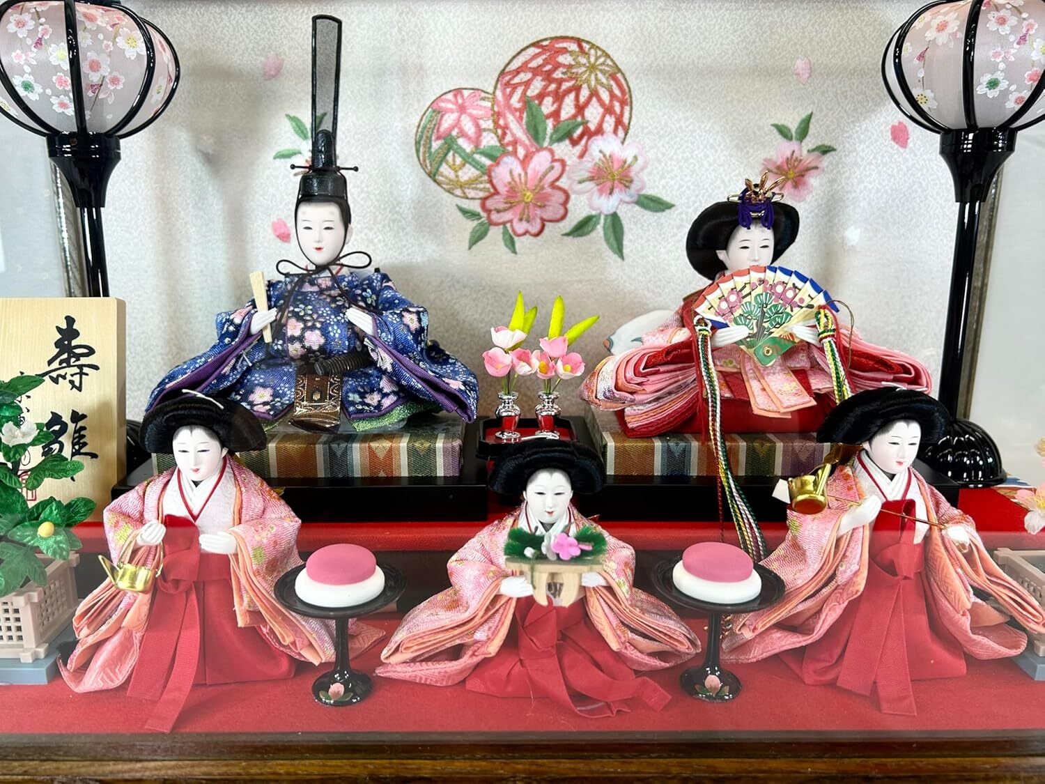 京豆芥子 5人 182504‐12 雛人形ガラスケース ガラスケース飾り ケース