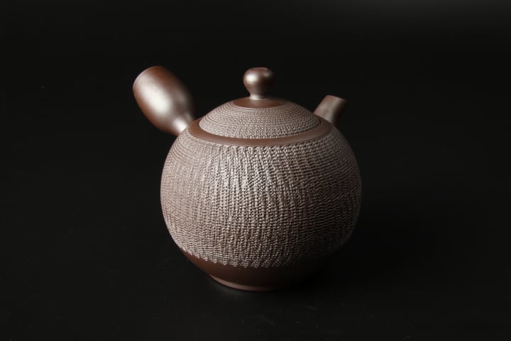 万古焼 紫泥 玉露碗 五客揃 日常茶飯器 急須 430ml 萬古焼 紫泥 0100-0024 急須 陶製茶漉し 日本製