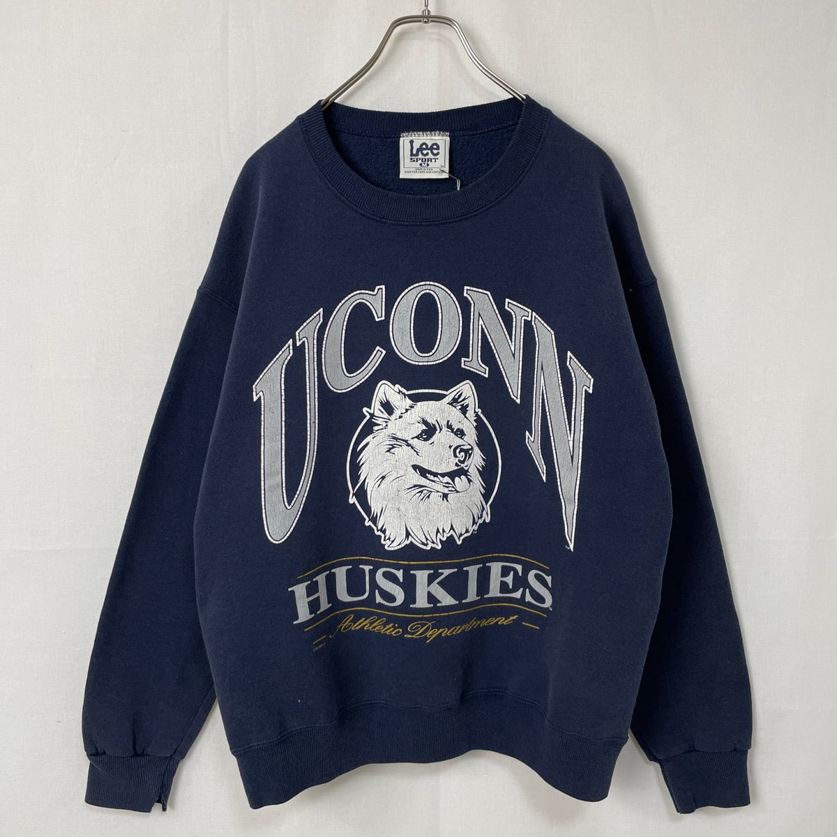 90s USA製 UCONN HUSKIES カレッジロゴ スウェット 古着 ヴィンテージ