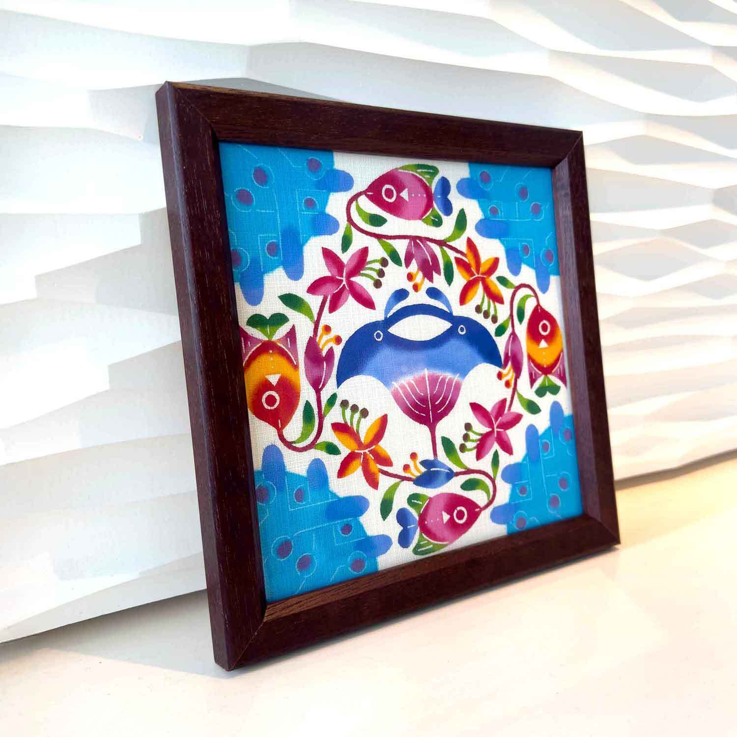 中西 敏也】紅型額絵「マンタ」 [沖縄の染] | 【琉球ガラス】と