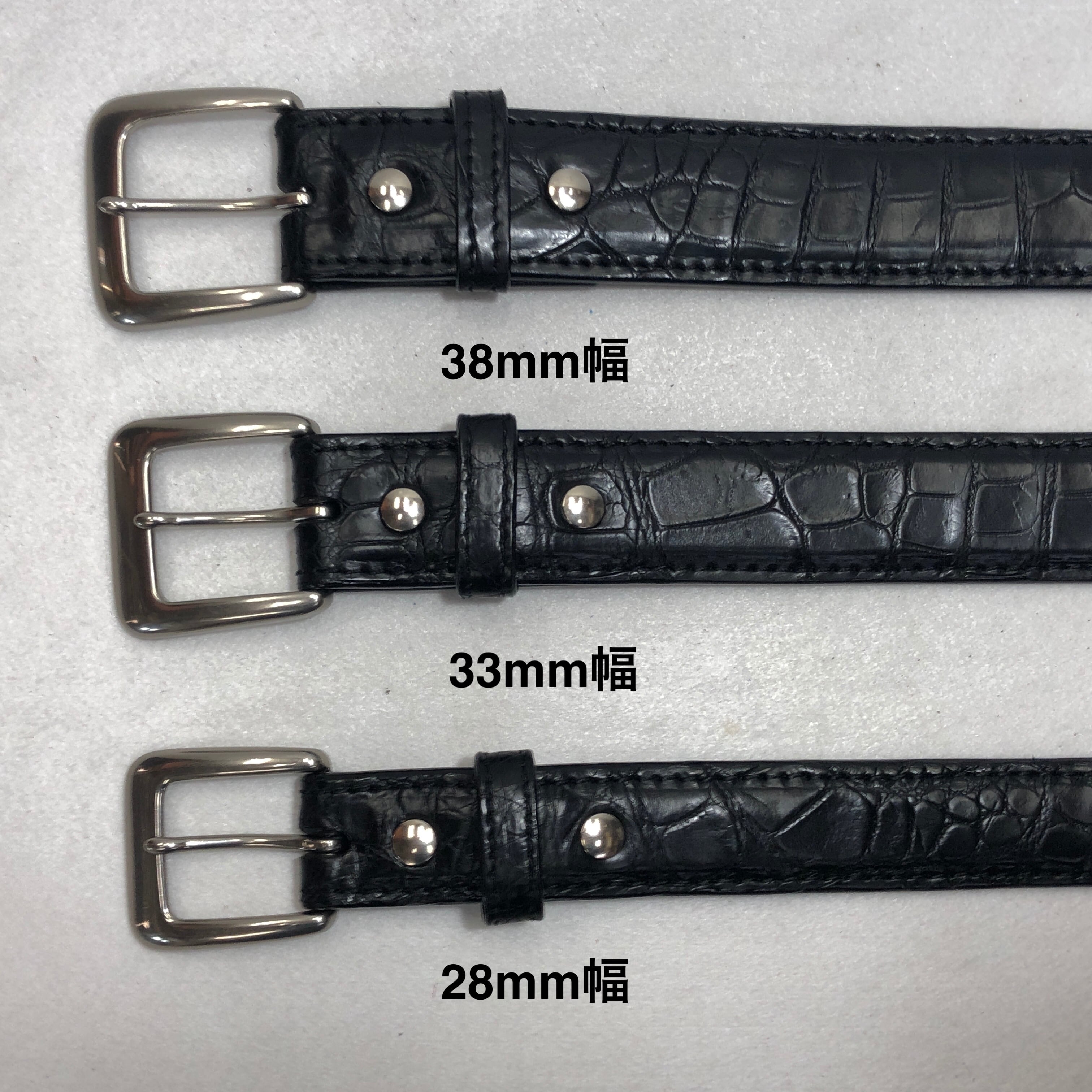 16 クロコダイルベルト 33mm幅 半艶ブラック | Dolce Vita （ドルチェ