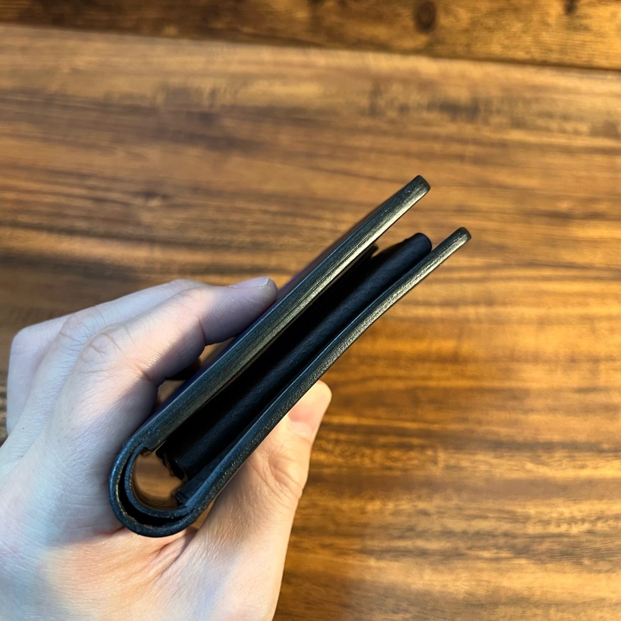 二つ折り財布 / ブルー（青+紺） | 革工房Maju T works（マジュティ