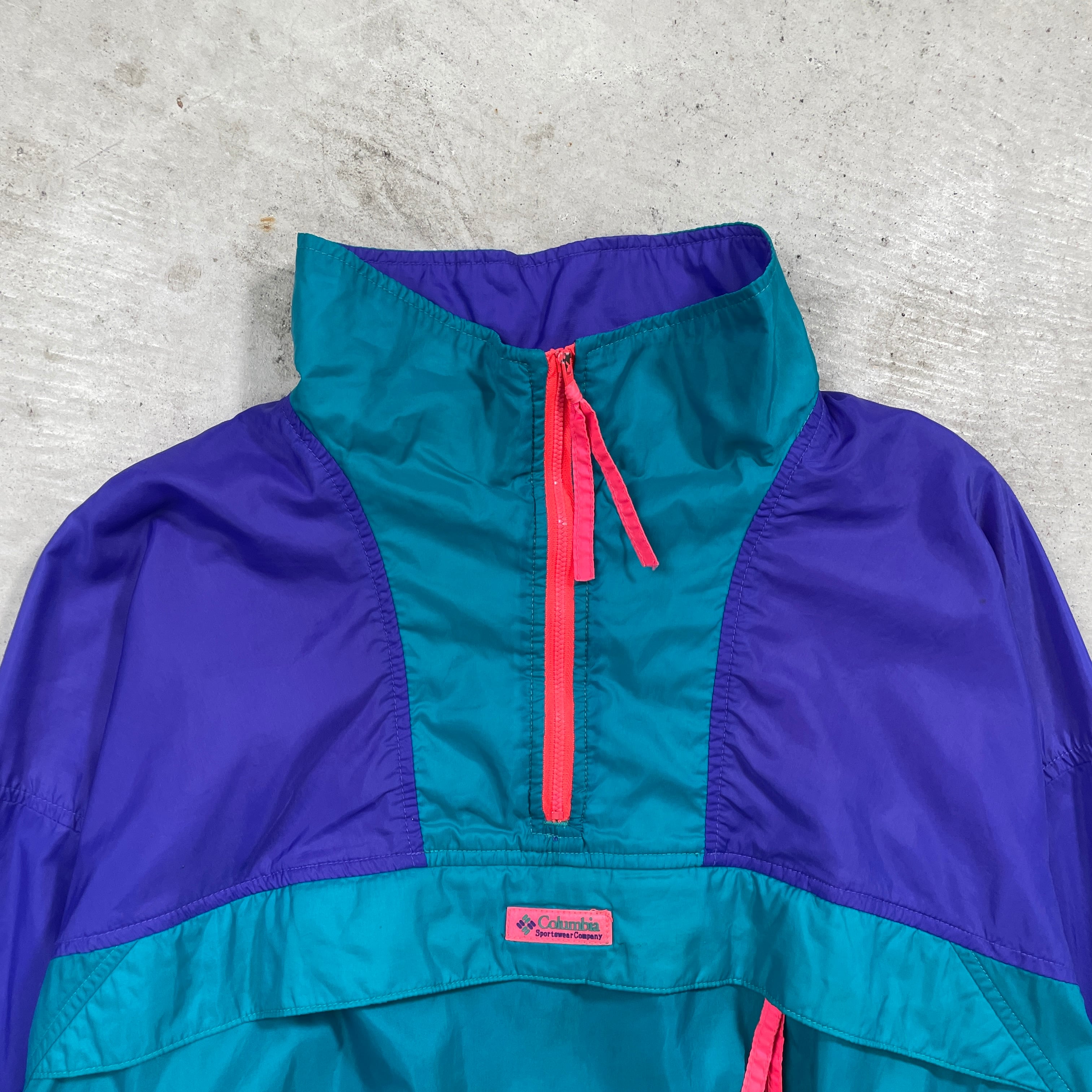 90年代 Columbia コロンビア ナイロンアノラックパーカー プルオーバー
