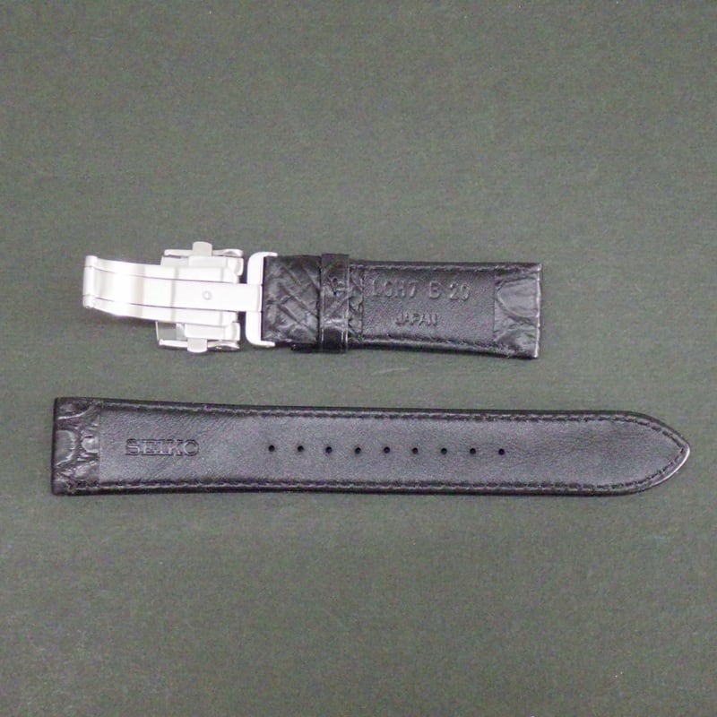 SEIKO セイコー 時計ベルト 20mm ワニ革 クロコダイルバンド L0H7011J9