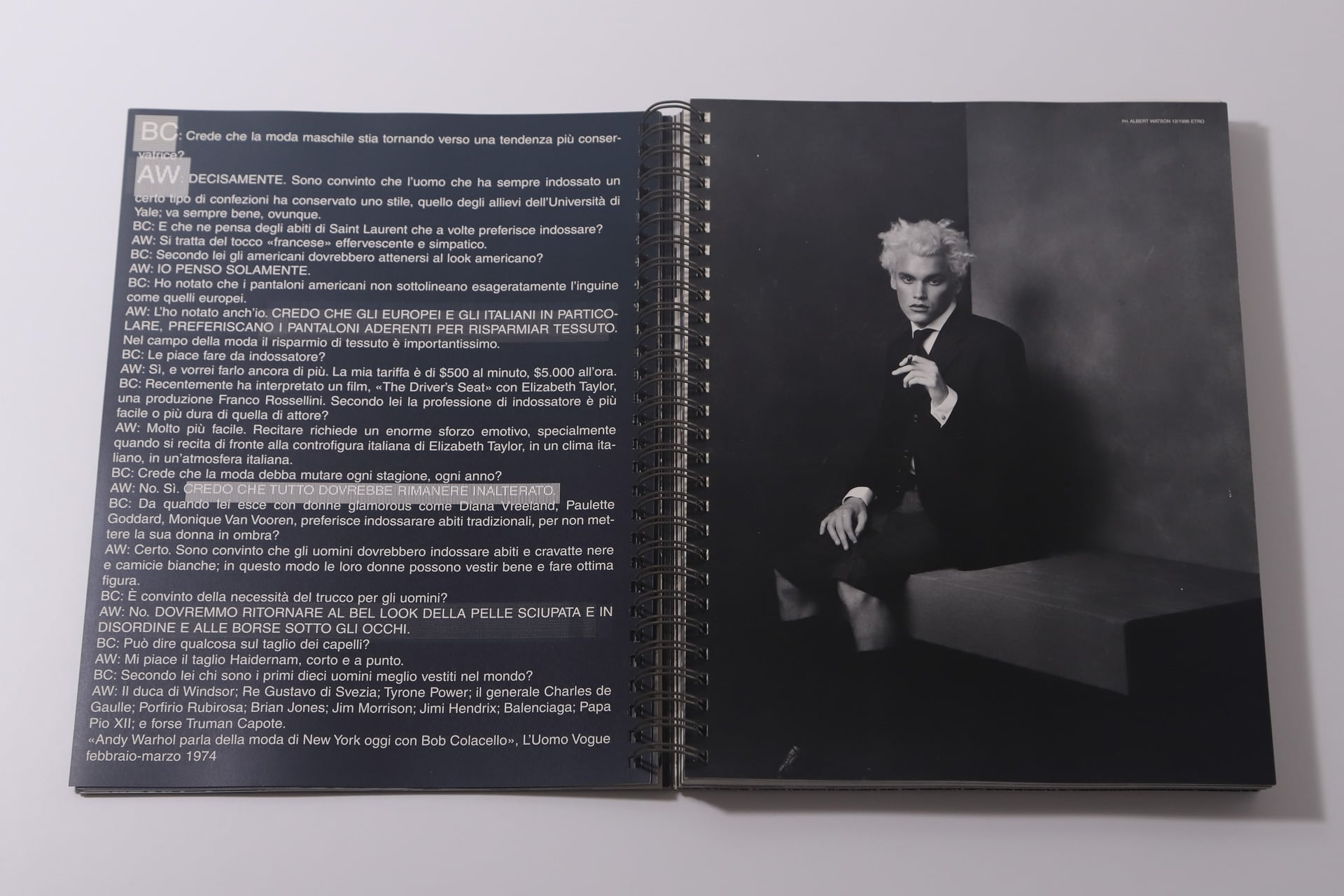 MOSTRA 1968-1998 STILE IN PROGRESS / L'UOMO VOGUE