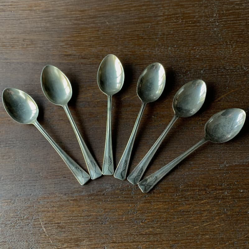 アンティーク シルバー（EPNS A1）のティースプーン/銀器/フランス Q12