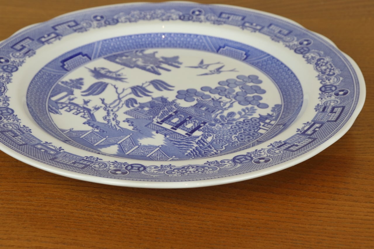 スポード ブルールームコレクション プレート26.5cm 大皿 ウィロー