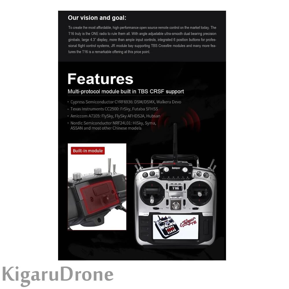 Jumper T16 Pro 内蔵マルチプロトコルモジュール 2.4G プロポ送信機