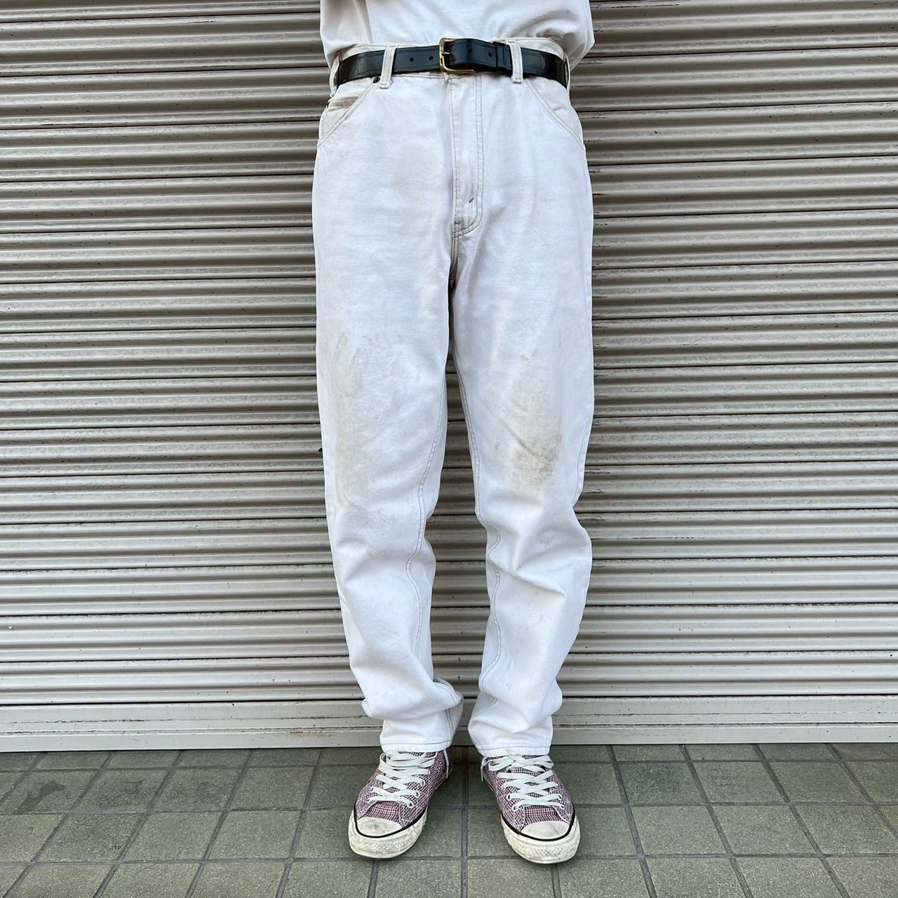 90s USA製 Levi's 601 ホワイト デニムパンツ ジーパン W33 L32 W84cm