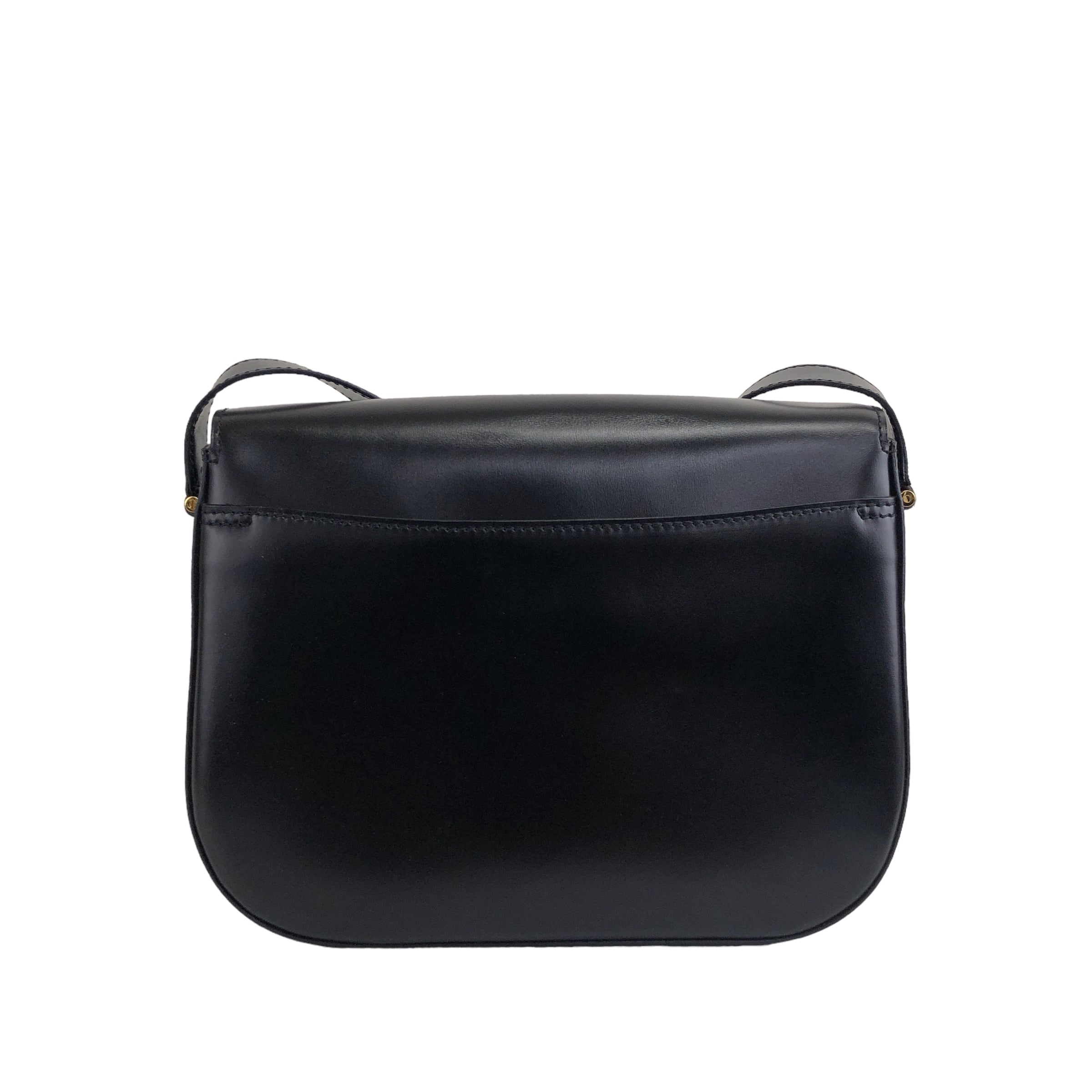 CELINE セリーヌ黒 レザー ショルダーバッグオールドセリーヌ