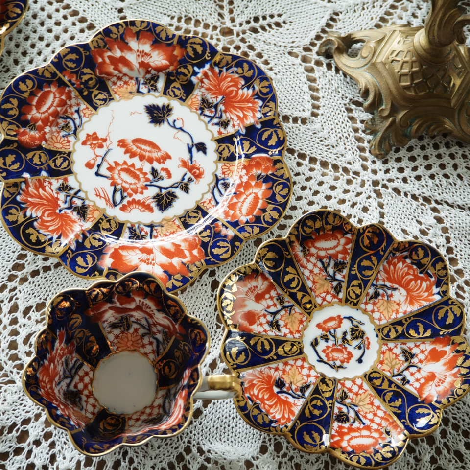 Wileman】シェリー トリオ2客＆大皿プレート｜1890年代 英国