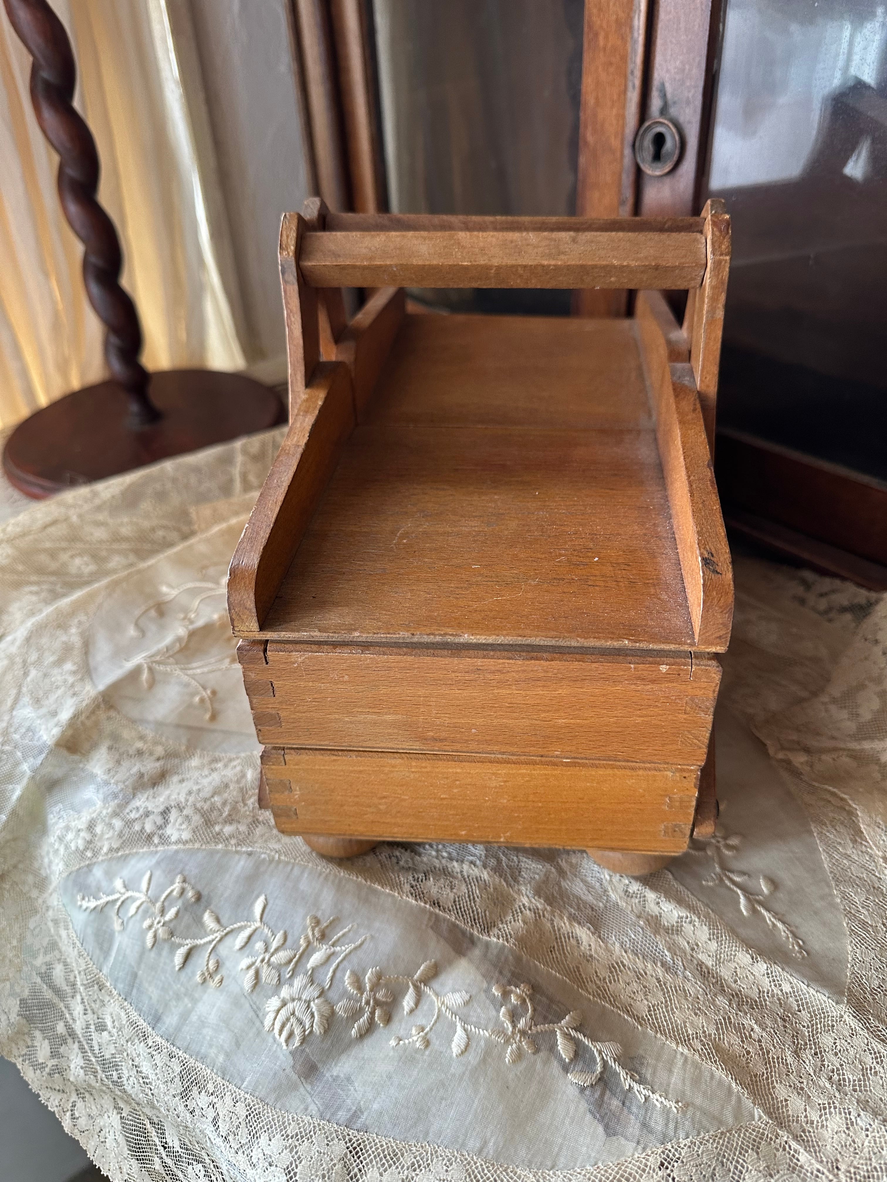 木製2段ミニソーイングボックス 裁縫箱 | Brocante de La Cocotte