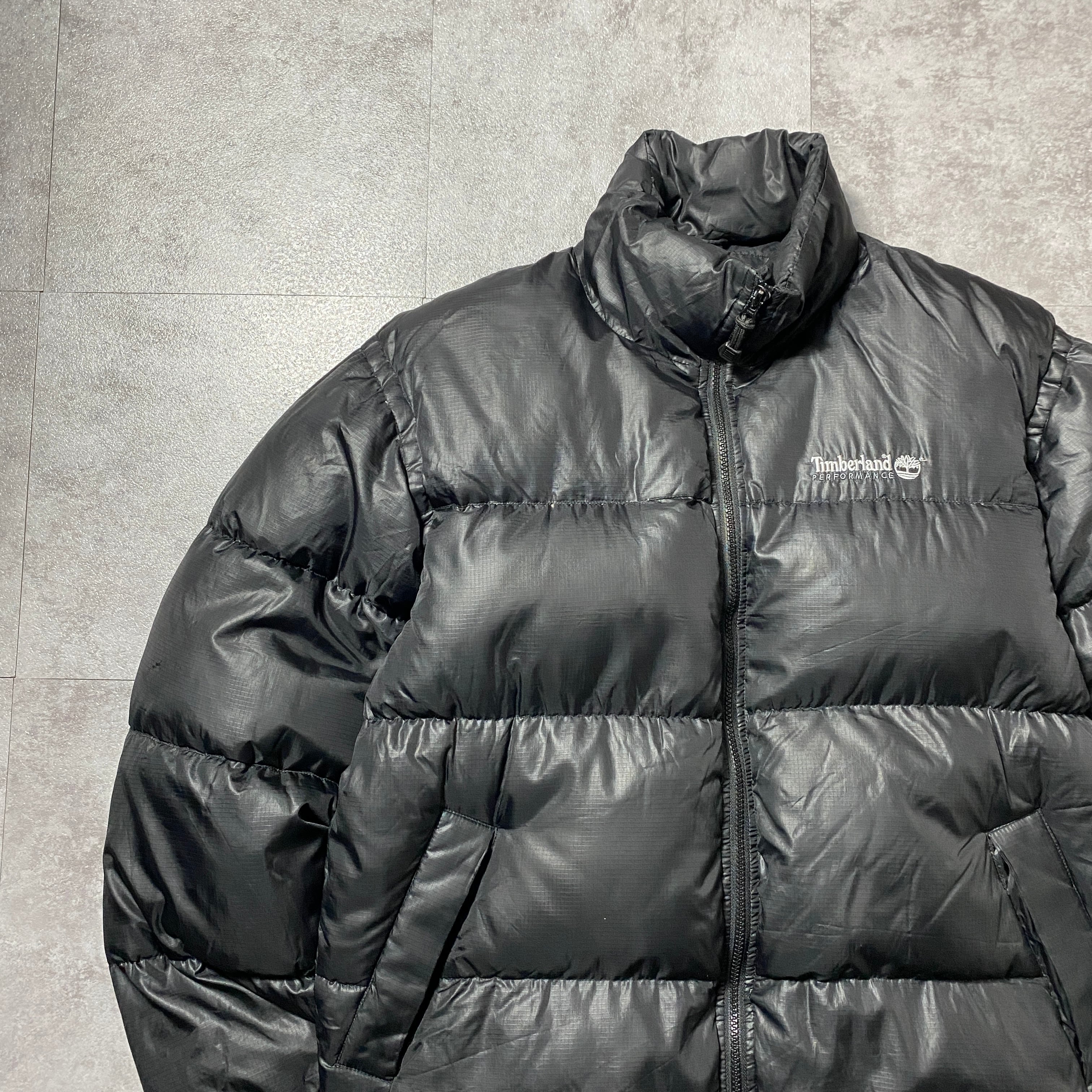 90's Timberland ティンバーランド 刺繍ワンポイント ブラック 黒