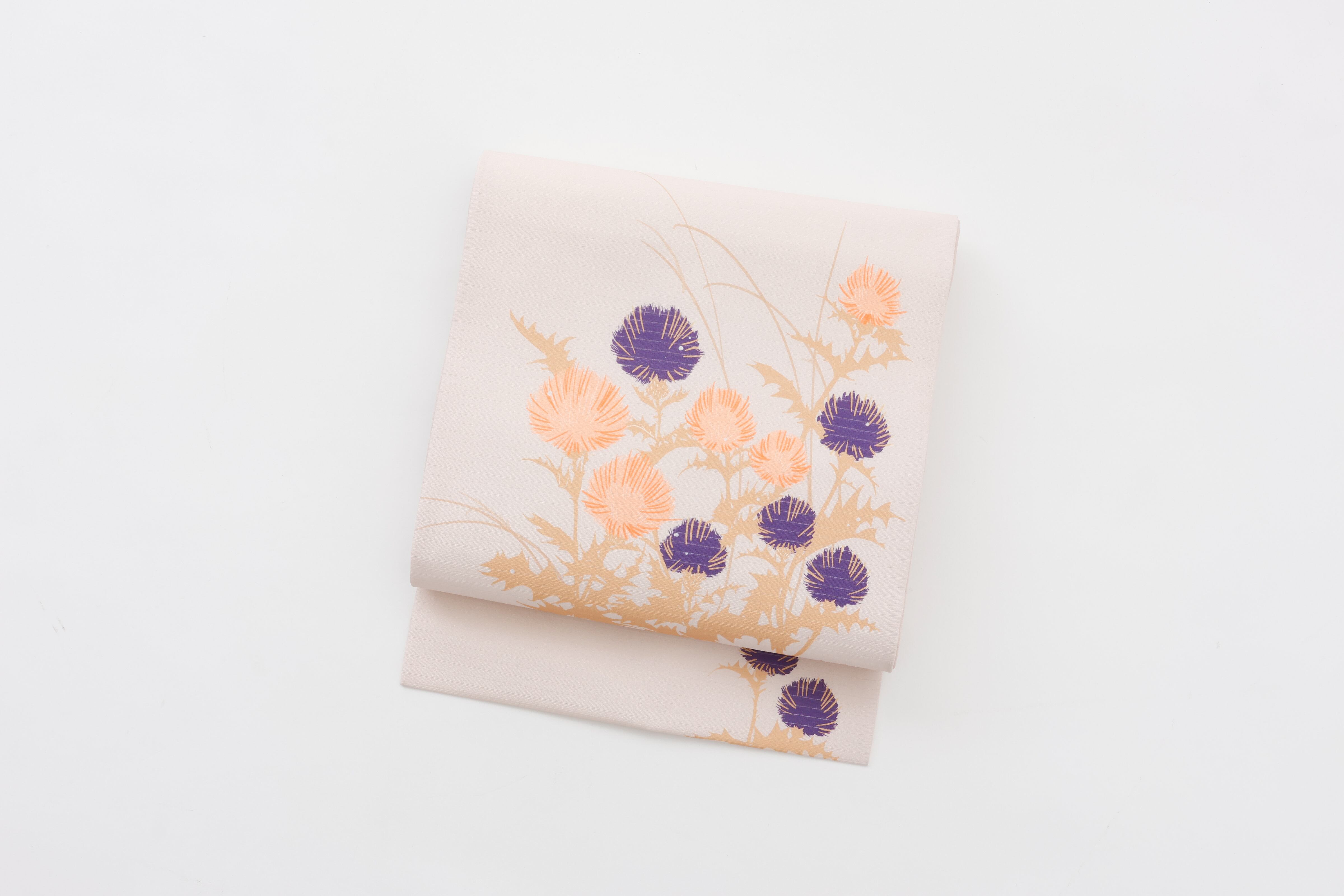 夏名古屋帯「夏薊」聴色 | 百葉堂