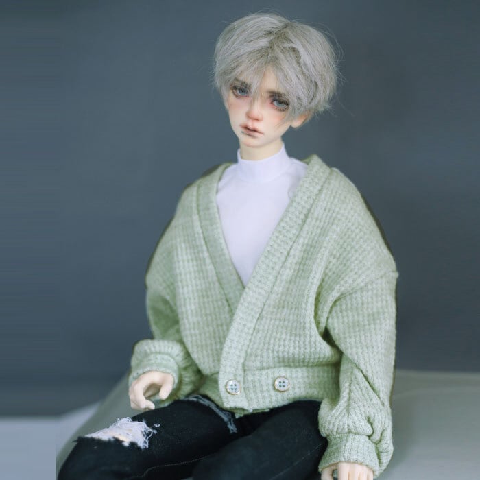 BJDドール用カーディガン グリーン ベージュ LS73/POPO68/SDサイズ人形