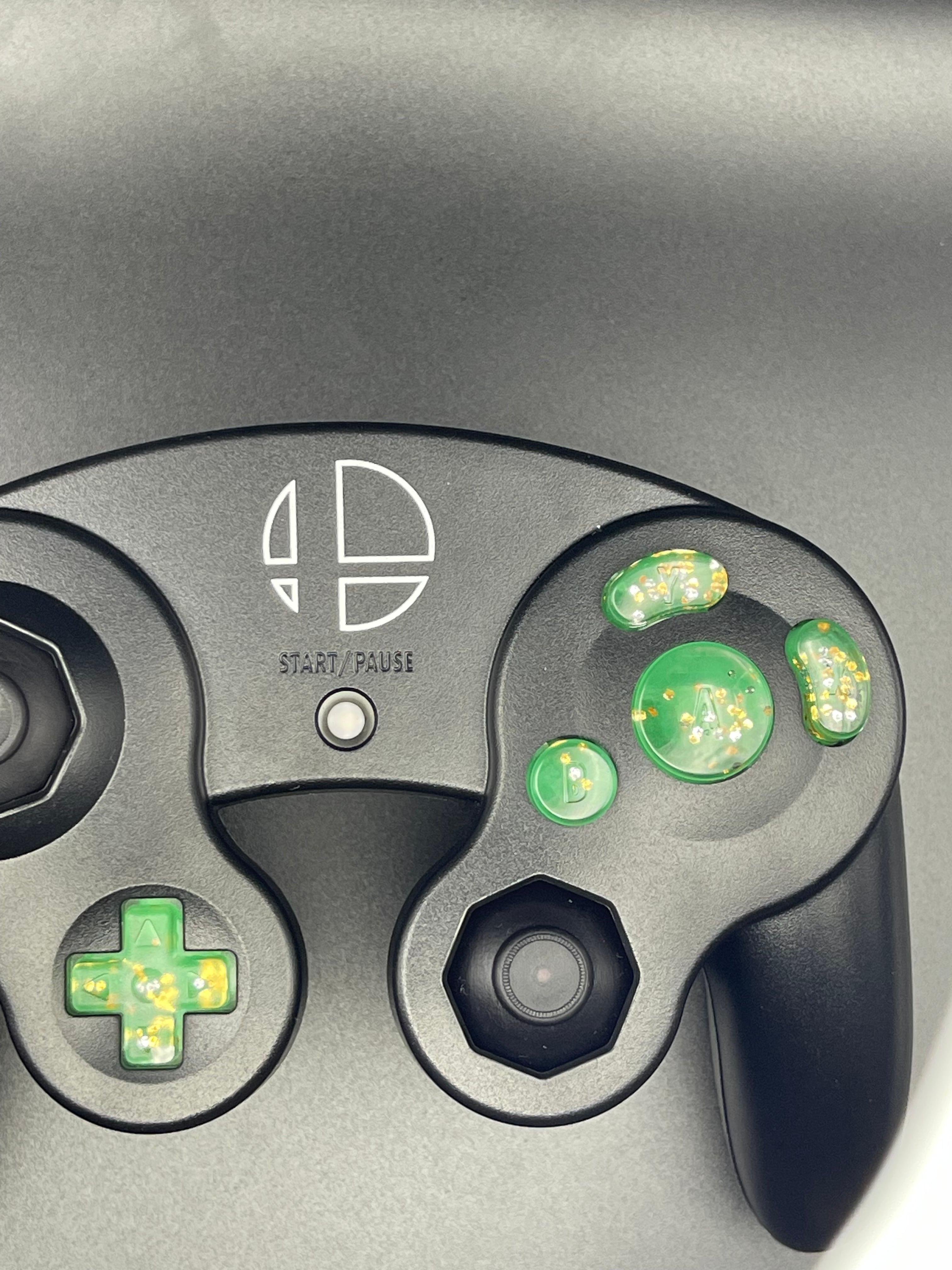 ゲームキューブコントローラー カスタムボタン 純正形状（グリーン