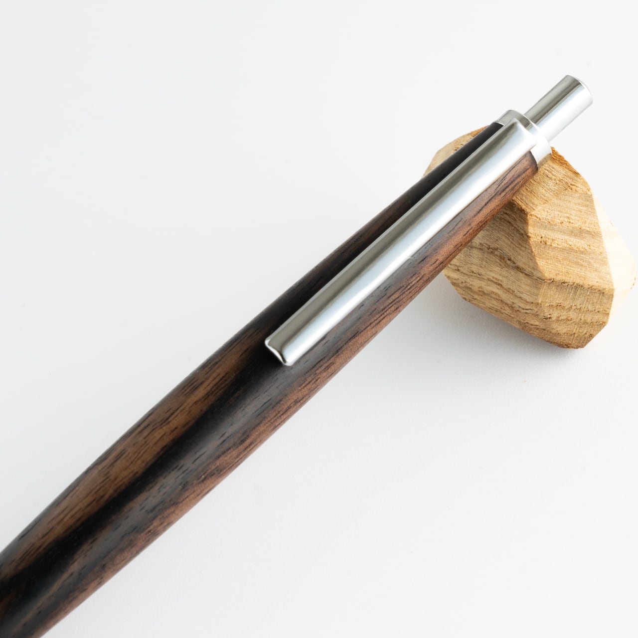 37黒柿墨流し 木製キャップ芯ケース 木目揃え 無塗装 37黒柿墨流し