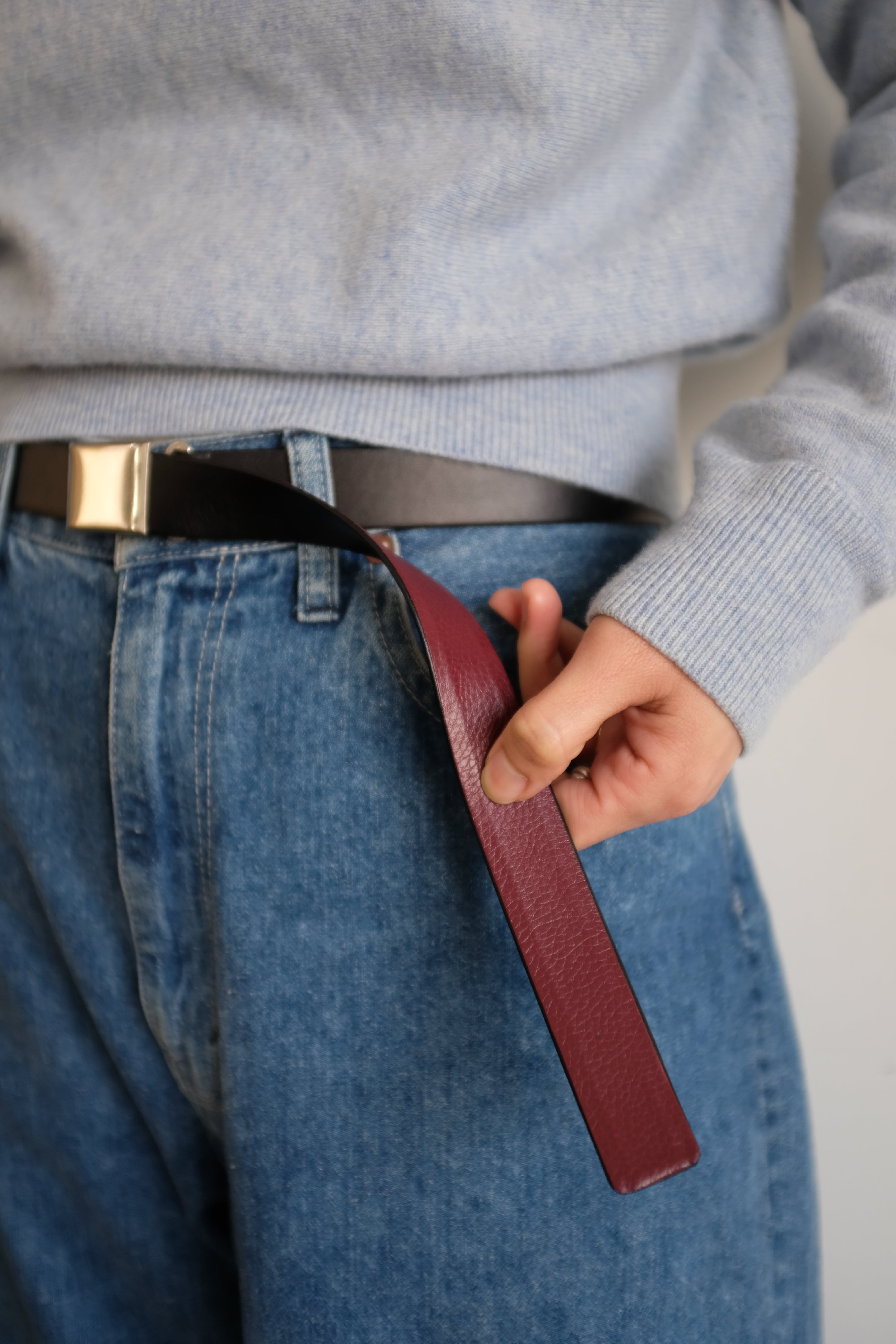 YLÈVE] LEATHER BUCKELED BELT BLACK | YES-姫路の美容院と服のお店YES