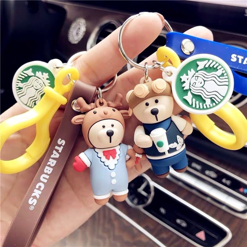 選べる！2点 ベアリスタ ストラップ キーホルダー 熊 桜 猫 キー
