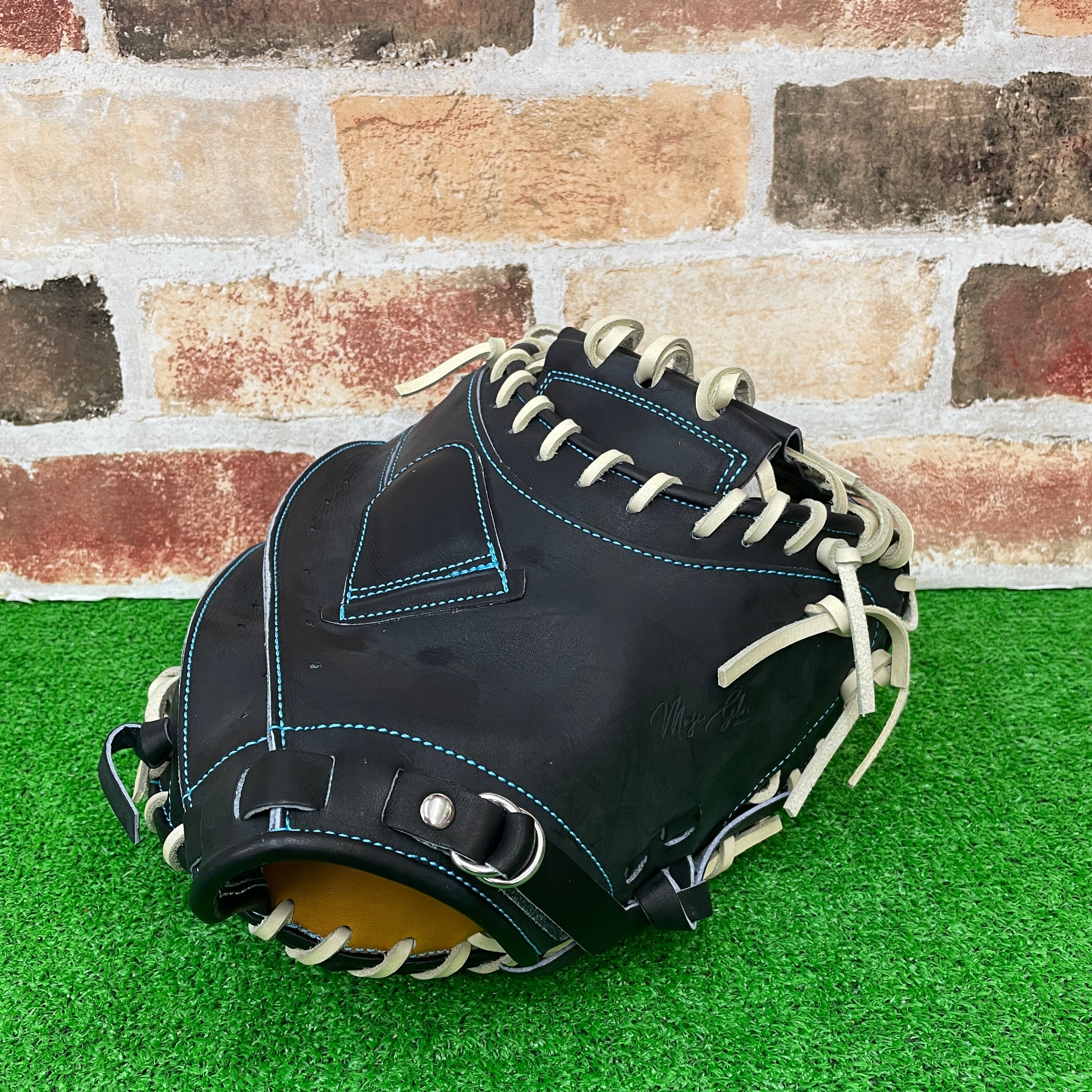 店舗別注】MUJI GLOVE 硬式ミット 捕手用 ブラック 高校野球対応