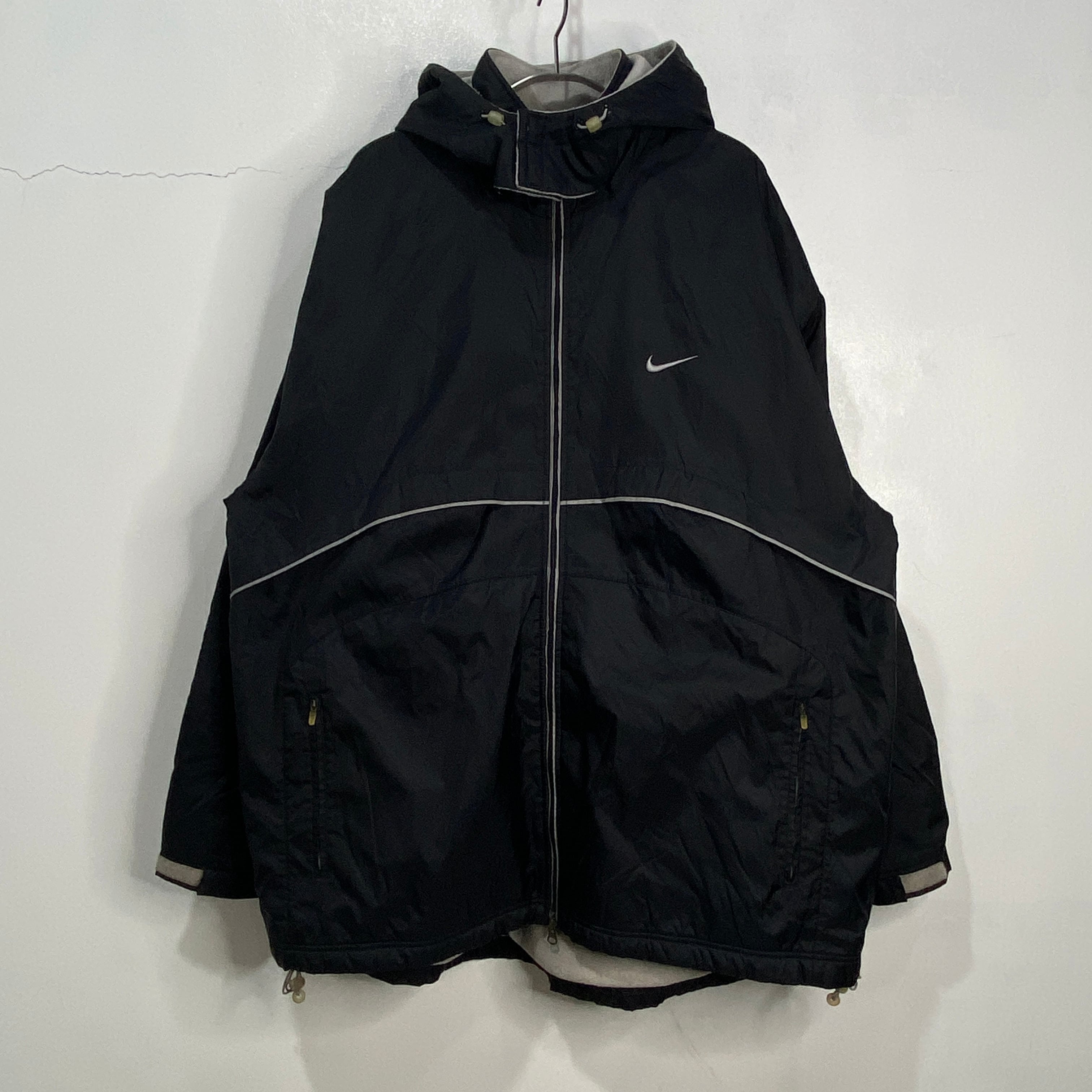 送料無料』NIKE 00s フード付中綿ナイロンジャケット ライナーフリース