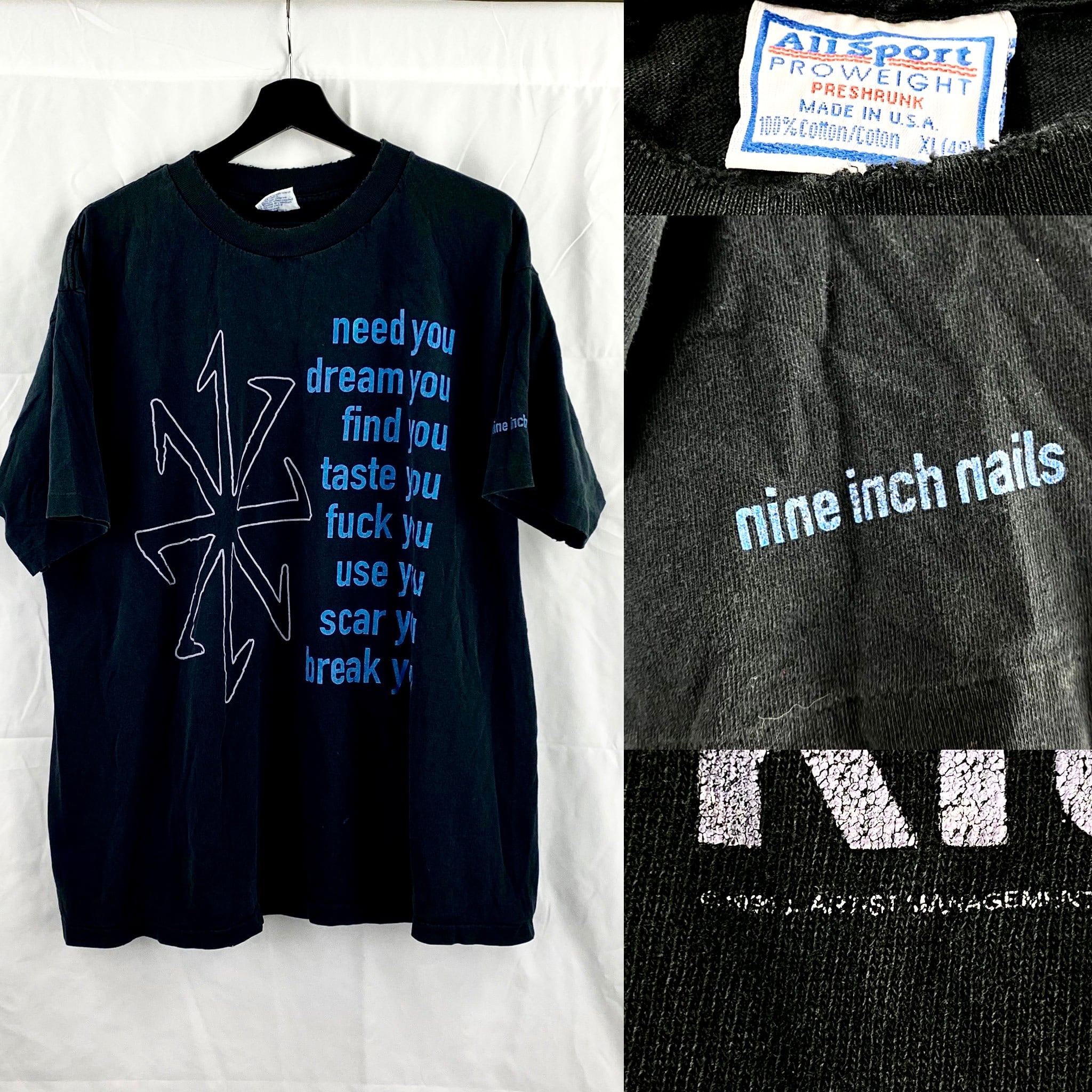 vintage 1990's NINE INCH NAILS music tee “eraser” | NOIR ONLINE