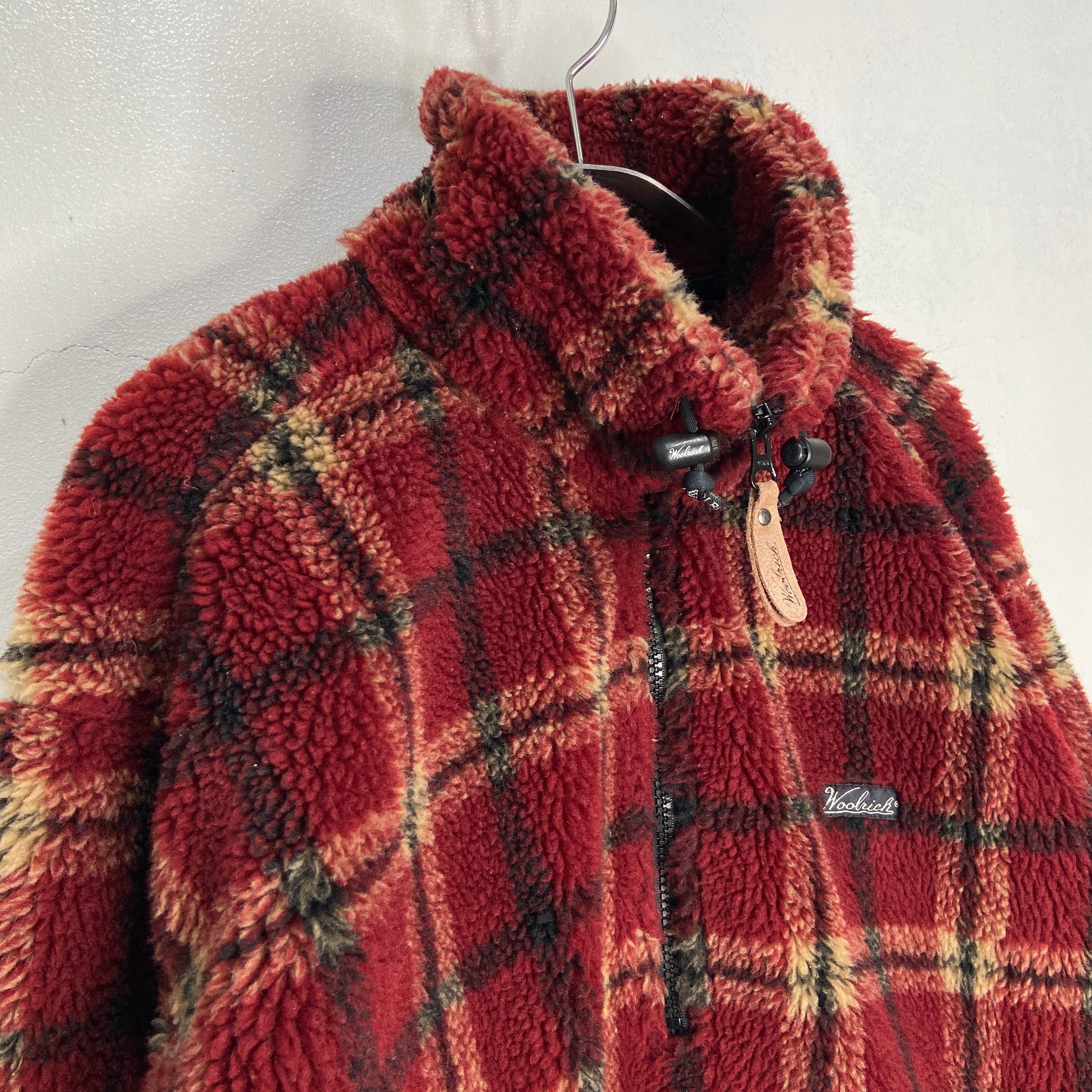 Woolrich ウールリッチ チェック柄ハーフジップボアフリース M | 古着