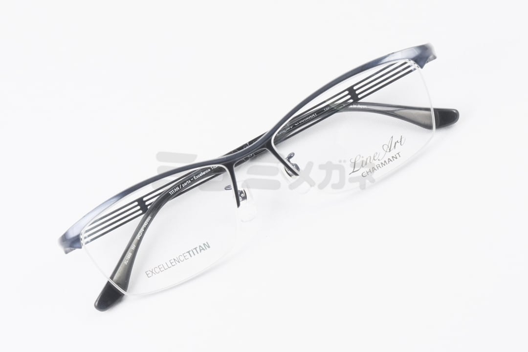 Line Art メガネ Legato XL1866 NV CHARMANT ナイロール スクエア 15