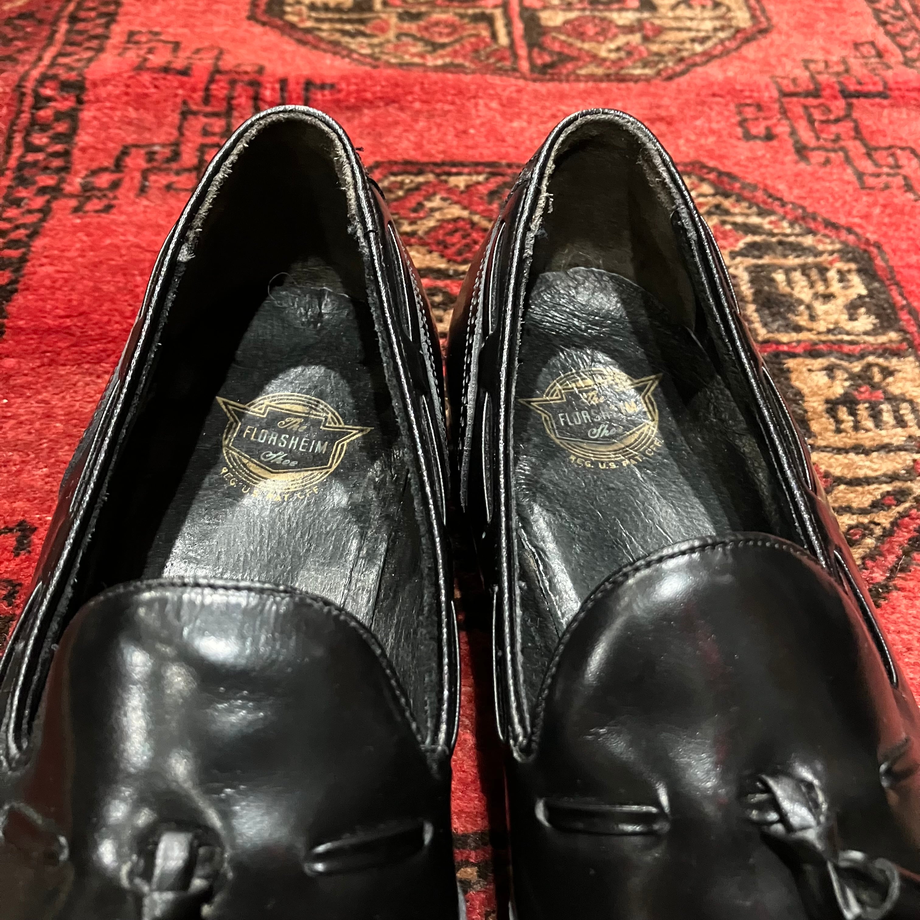 USA VINTAGE FLORSHEIM LEATHER WING TIP TUSSEL LOAFER/アメリカ古着