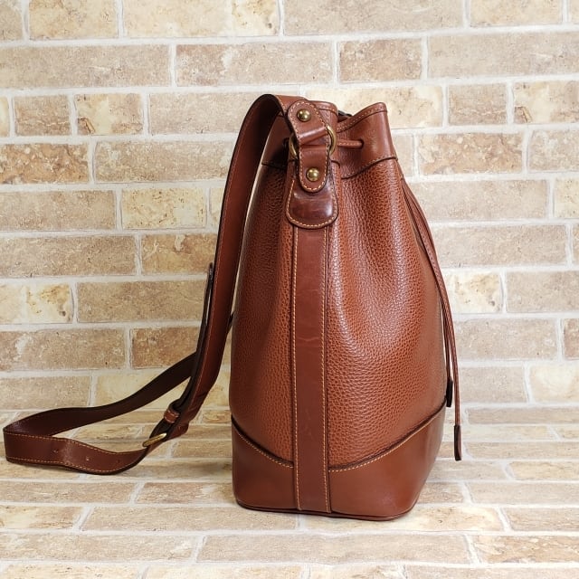 オールドコーチ ☆ USA製 レザー 巾着 ショルダーバッグ ブラウン