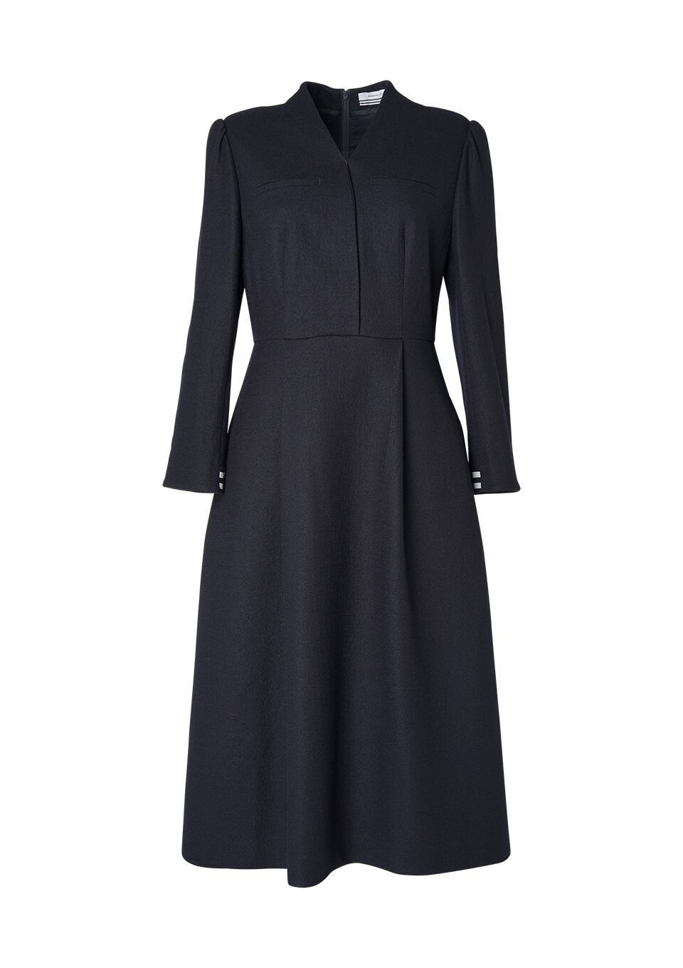 BORDERS at BALCONY WOOL TUCK DRESS ボーダーズアットバルコニー