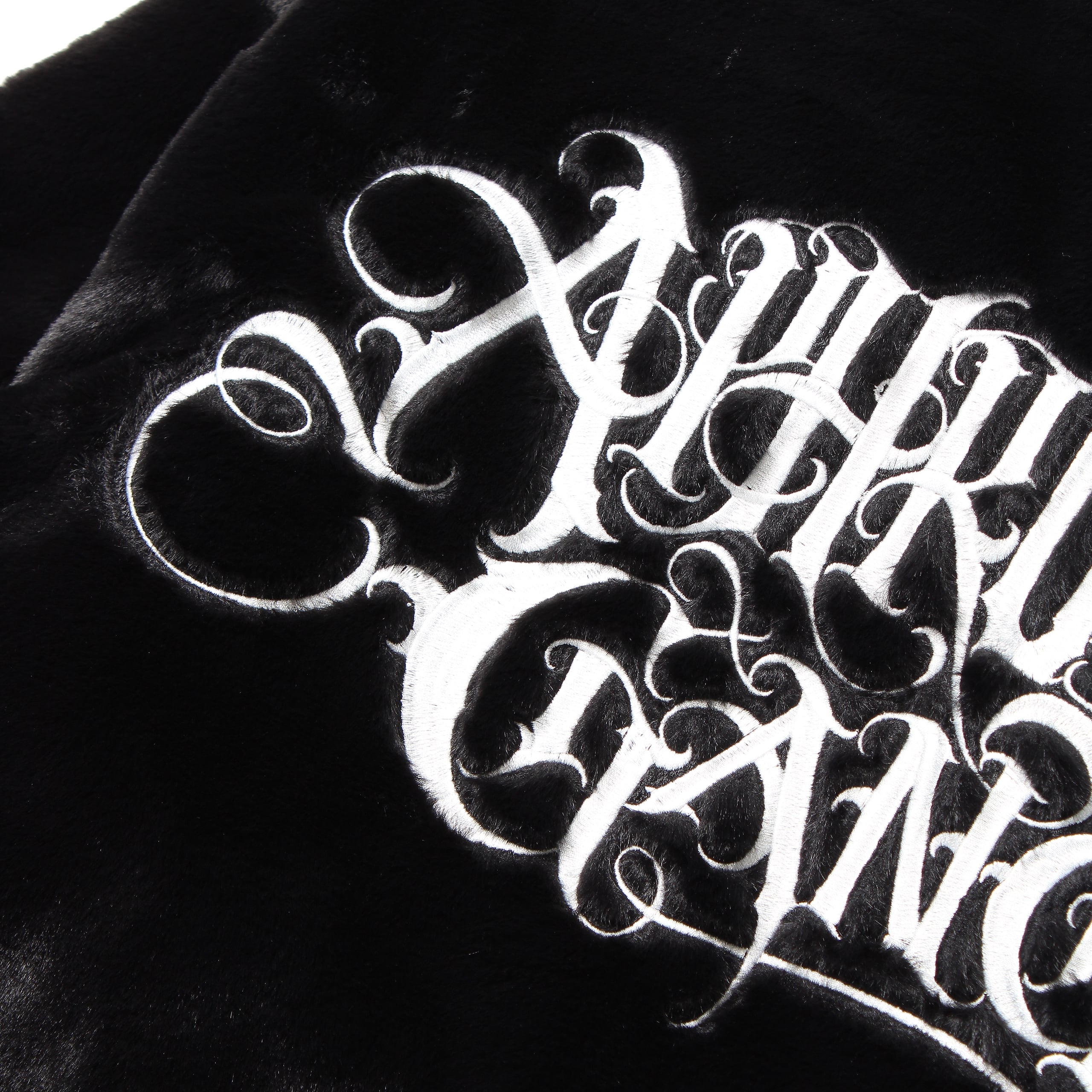 CLASSIC LOGO EMBROIDERY FAUX FUR JACKET | APHRODITEGANG HOLDINGS