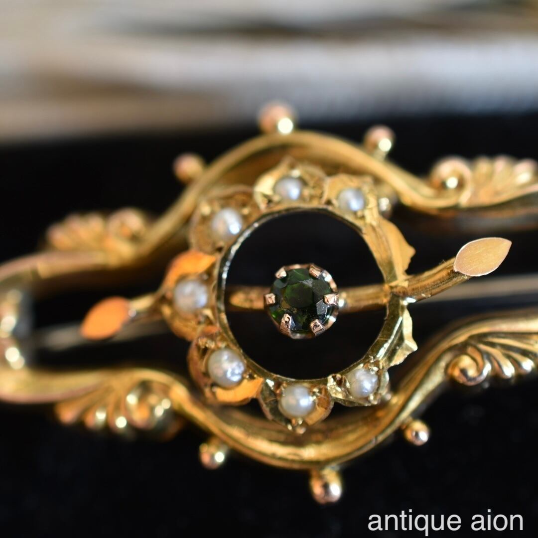 英国アンティーク 19世紀後期頃 ヴィクトリア朝時代 9ctゴールド 天然