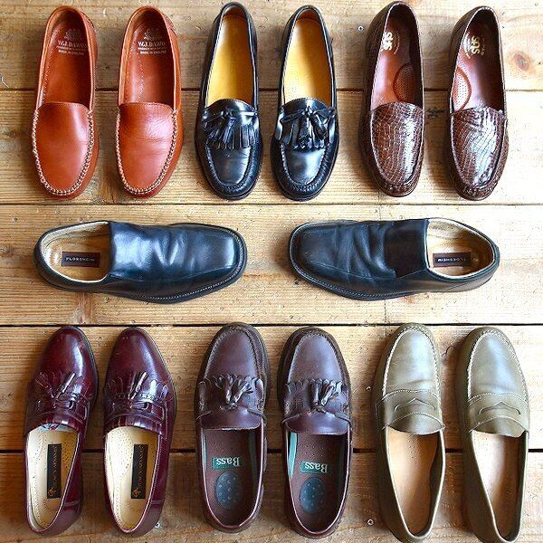 1点物◇USA製SAS革靴レザーシューズ茶ヘビ柄ローファー古着メンズ27