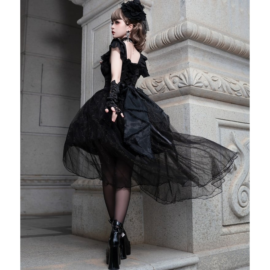 SEASONZ ゴスロリ ドレス ロング丈 アシンメトリー 豪華 エレガント