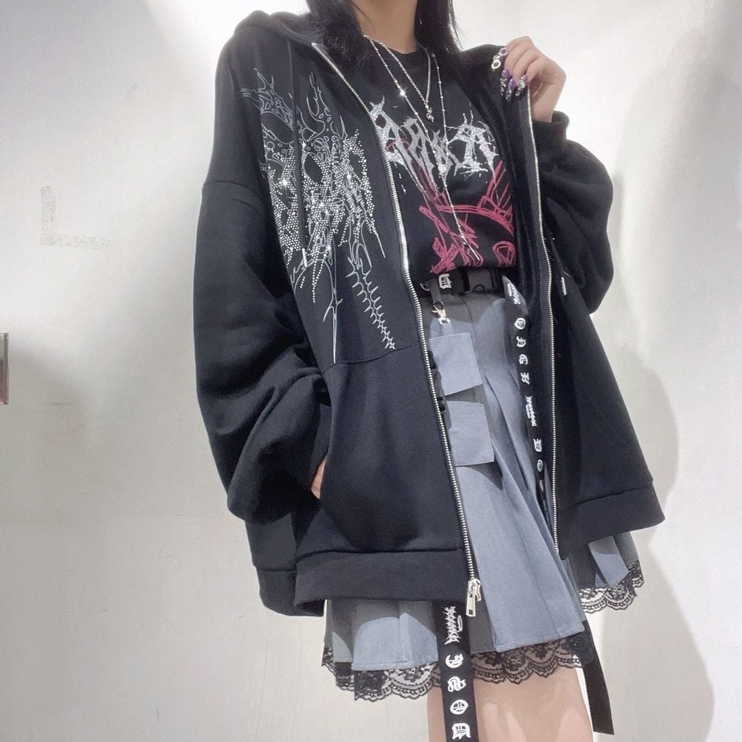 ラインストーン トライバルZIPパーカー | VOLCAN&APHRODITE