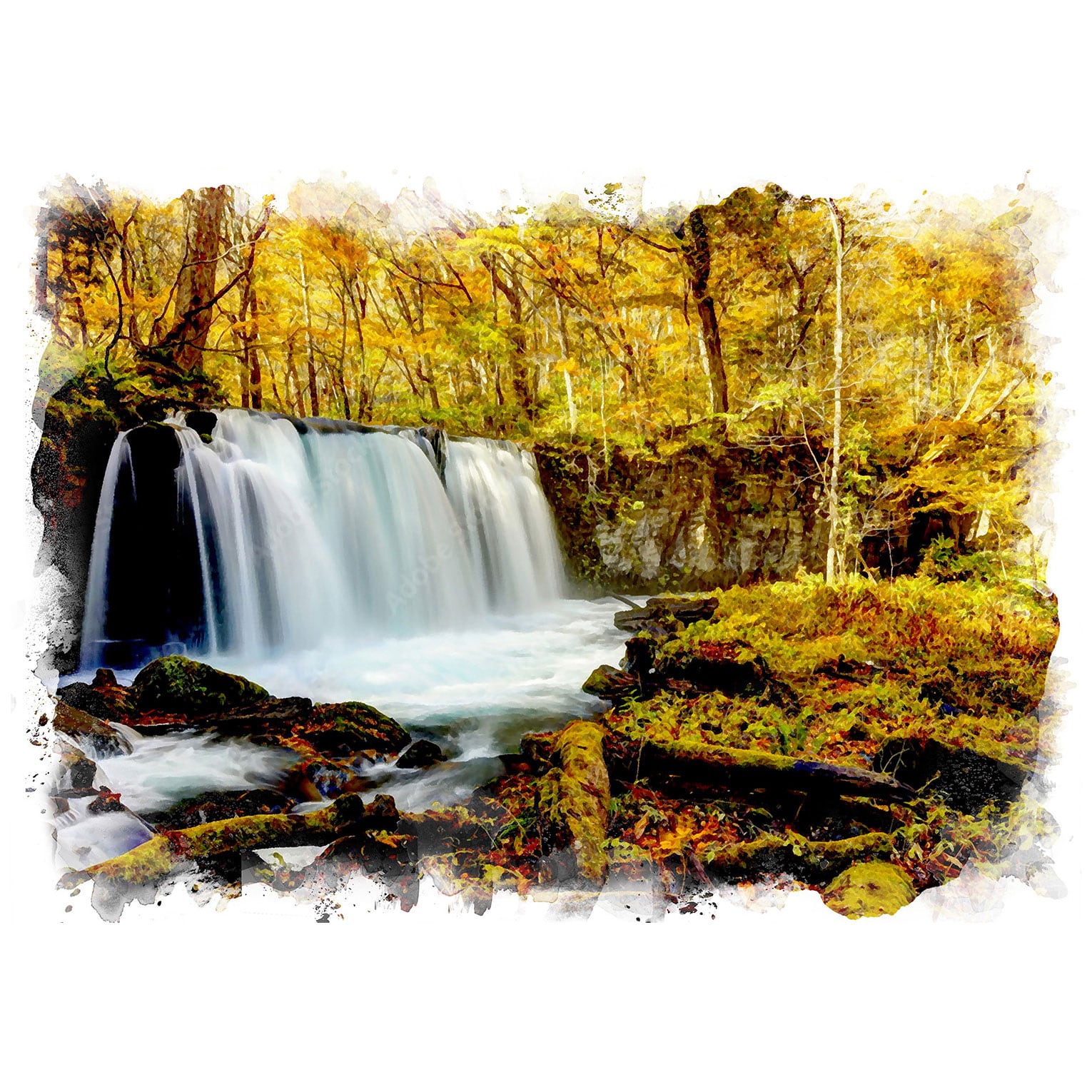 秋の風景画 木製フレーム付き 【公式通販】