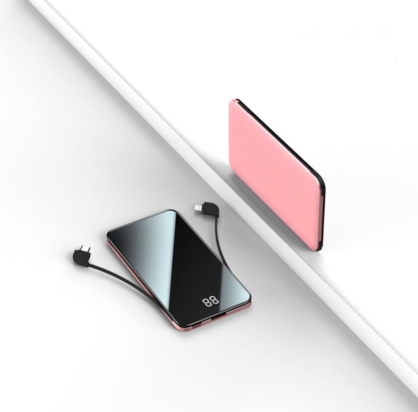 iPhone Android スマホ モバイルバッテリー 充電器 持ち運び 黒 赤 桃