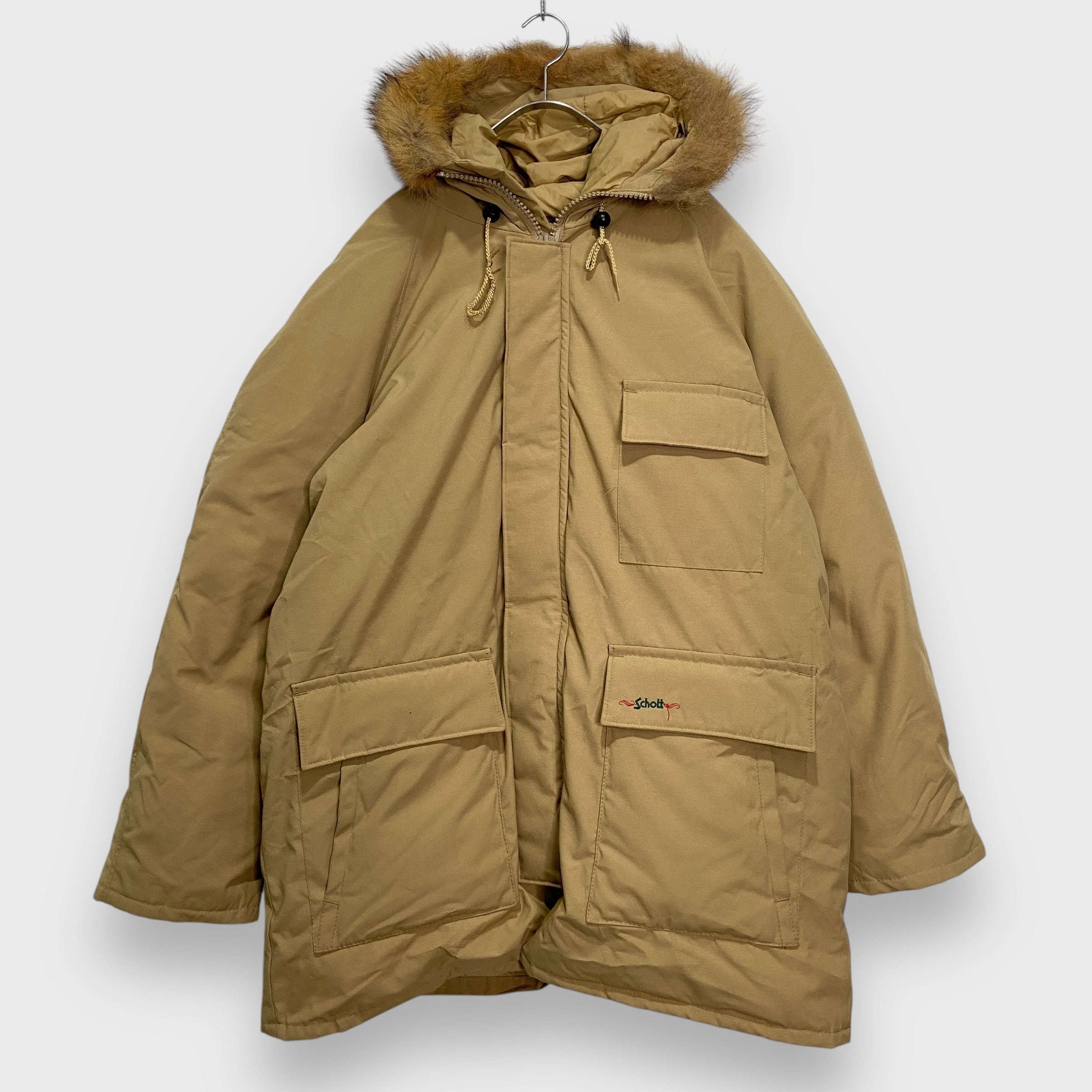 90s USA製 Schott ショット ダウンジャケット ベージュ XL | 古着屋 Uan