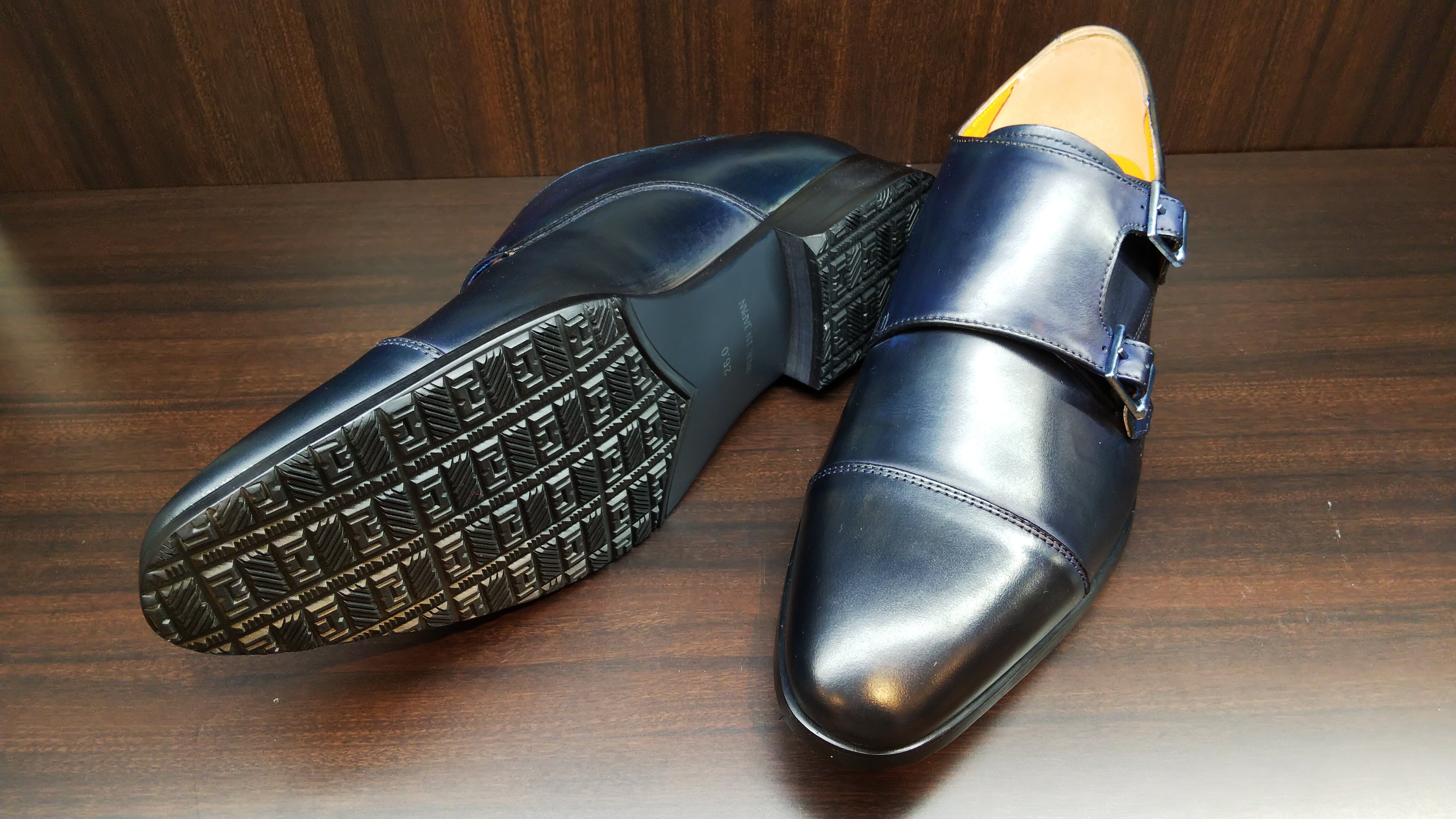 LV1072 ダブルモンクストラップ ネイビー | コージ製靴