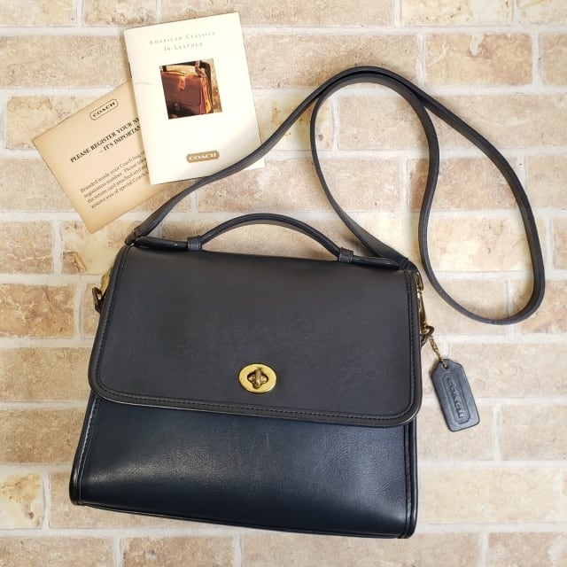 オールドコーチ ☆ USA製 レザー ターンロック 2WAY ショルダーバッグ