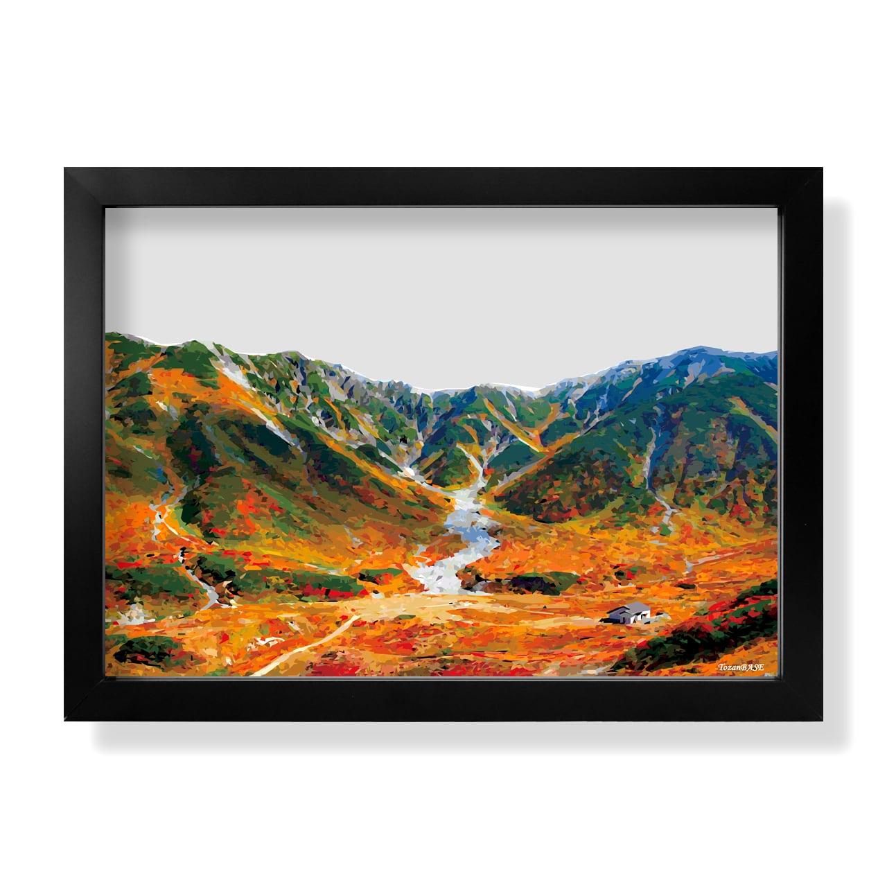 立山 秋 紅葉 ポスター A4 A3 A2 A1 イラスト 山 登山 アウトドア