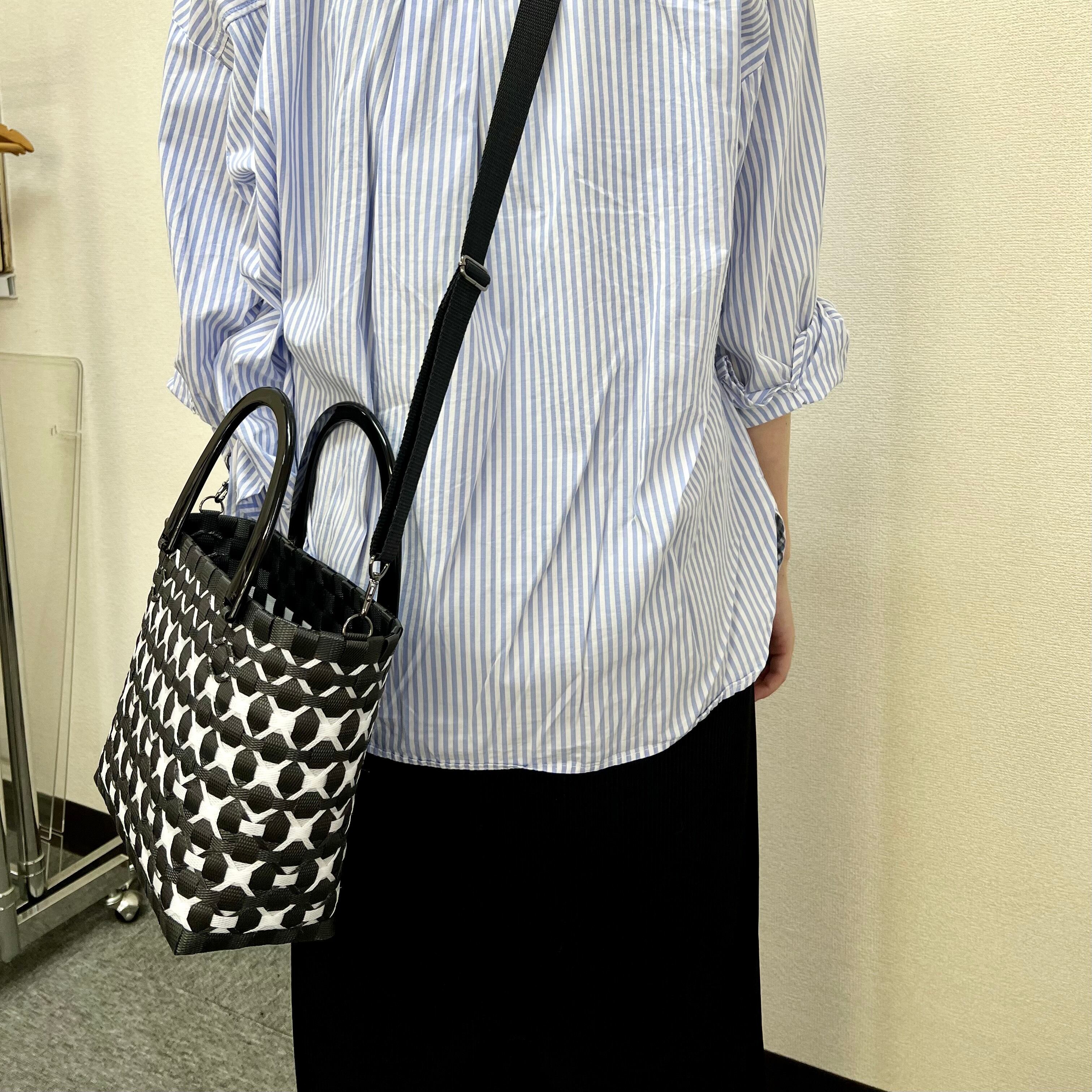 受注製作】プラカゴ miniロングサイズ/A5 miniL-141 紫*白 2way かご