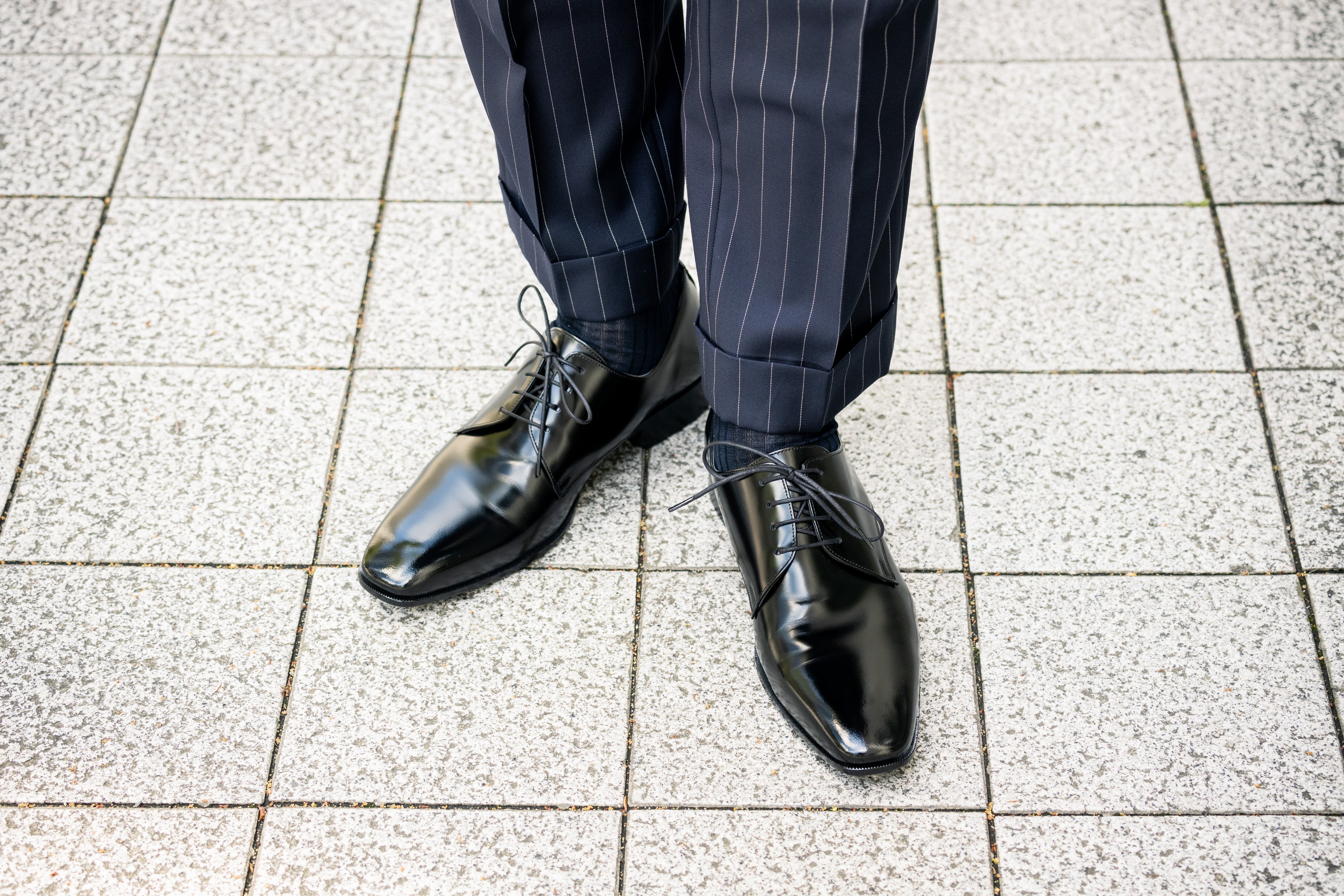 アデロ ADELO ローファー レザー 黒 6cmUP 25 6cmUP シークレット