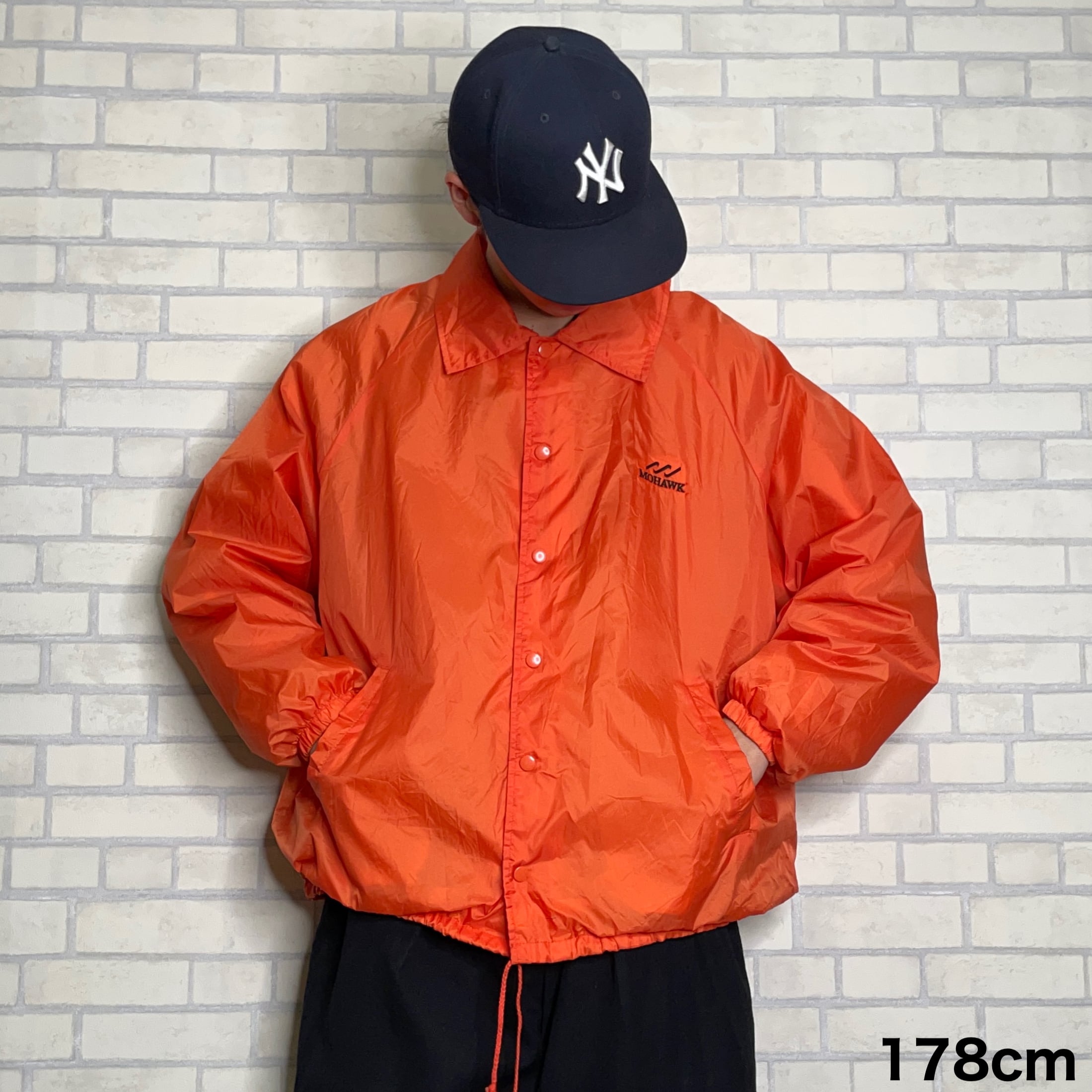 AUBURN SPORT コーチジャケット 2XL オレンジ ワンポイント刺繍 | 古着