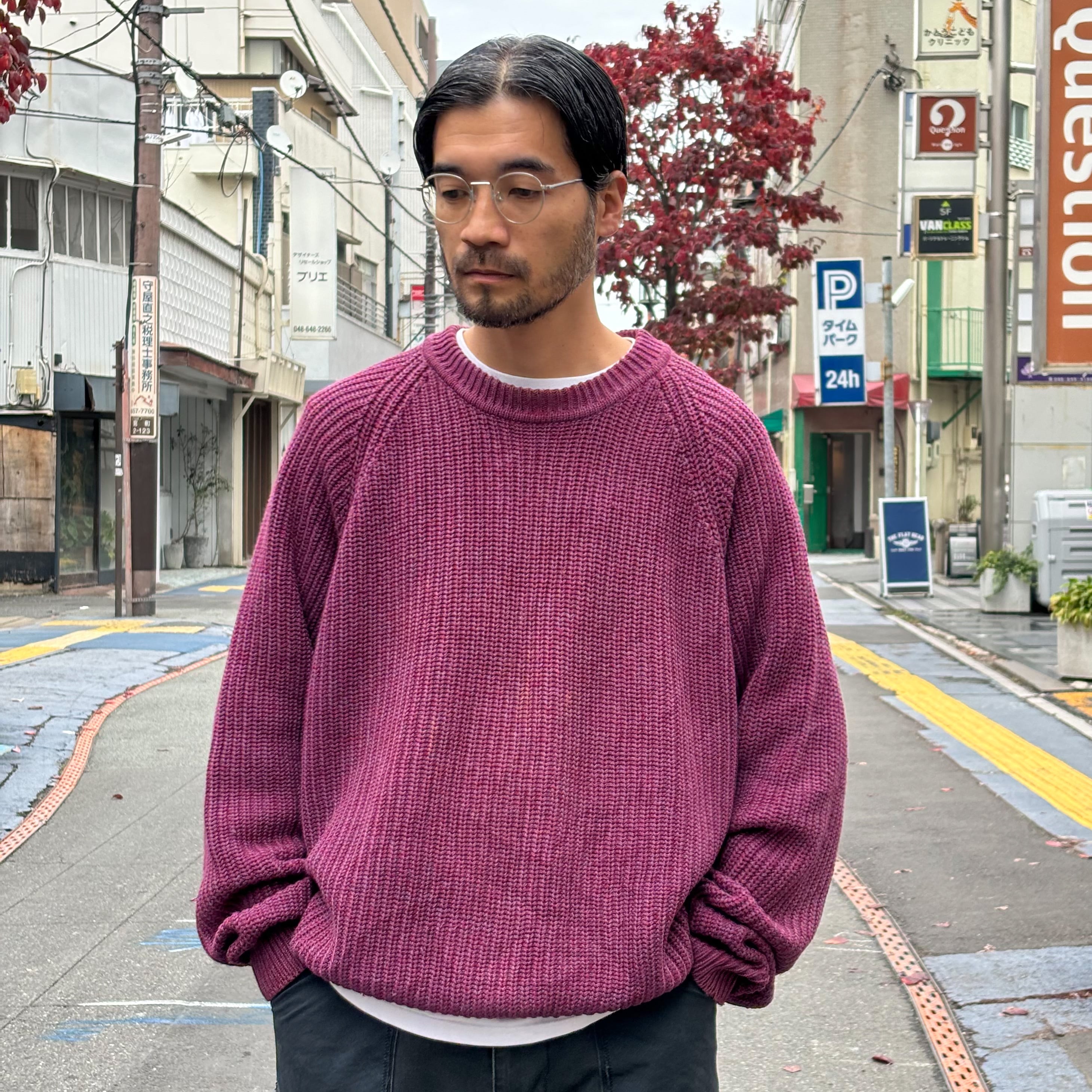 80-90's Eddie Bauer Cotton Knit Sweater XL / エディバウアー