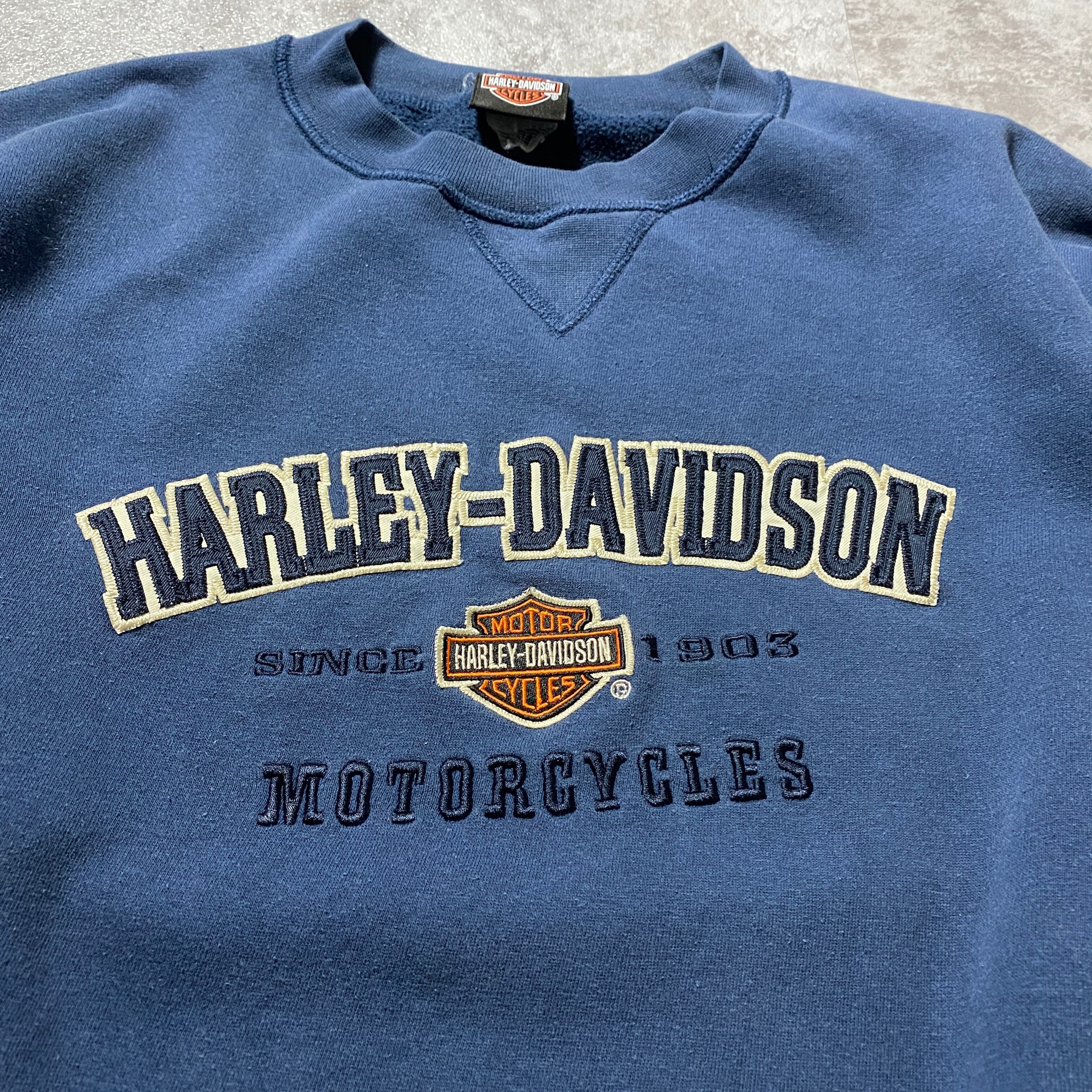 Harley-Davidson ハーレーダビッドソン 刺繍ロゴ ネイビー 紺