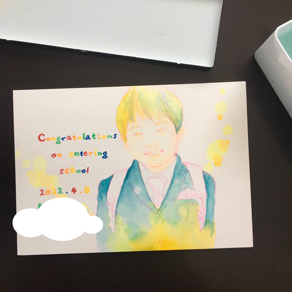オーダーメイド水彩画】A4サイズに1名様〜虹色似顔絵 | 色李画廊