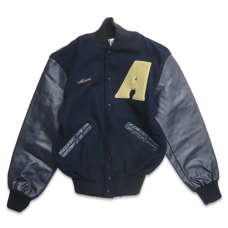 古着 90年代 DeLONG デロング ウール スタジャン ネイビー 表記：S