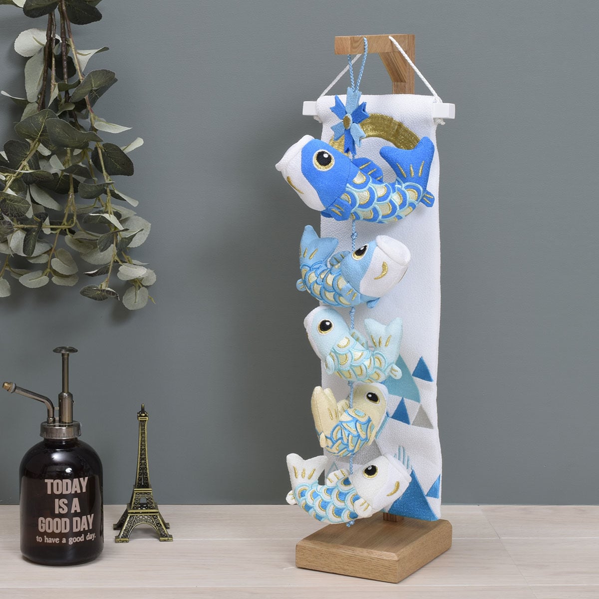 鯉のつるし飾り【ほのか鯉 蒼】コンパクト｜おしゃれ｜モダン｜今どき